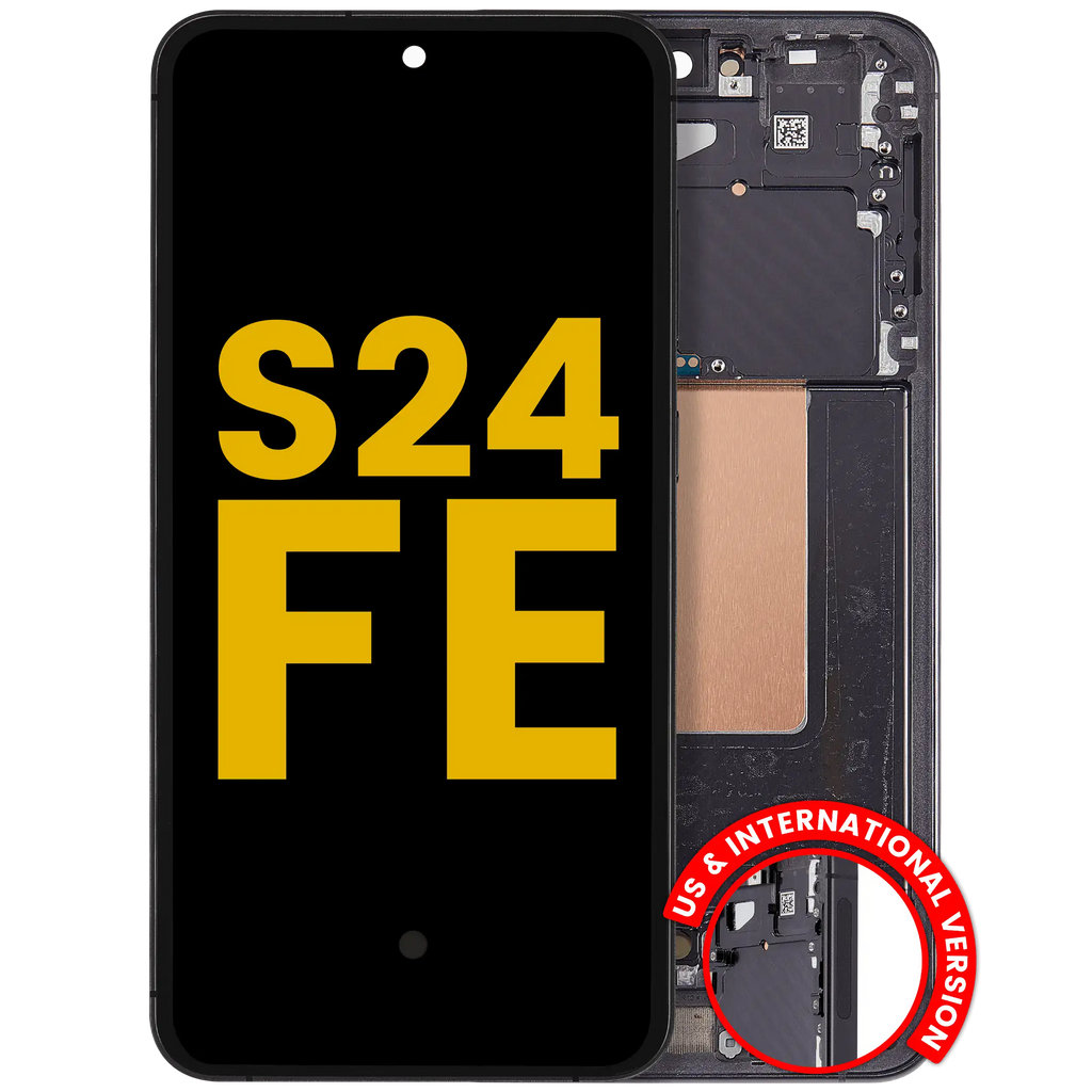 OLED Display with Frame for Samsung Galaxy S24 FE 5G (Refurbished) (US & International Version) (Graphite)