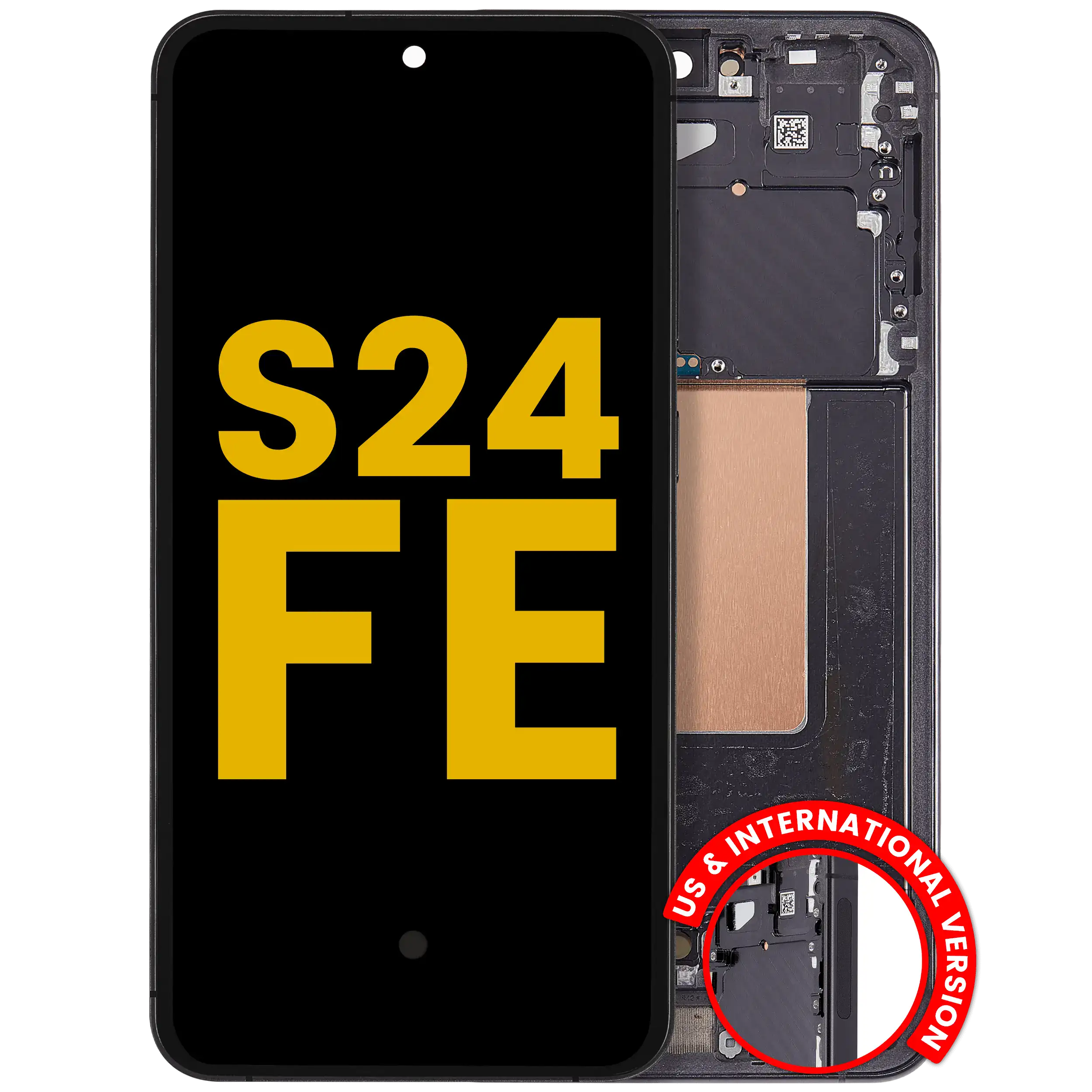 OLED Display with Frame for Samsung Galaxy S24 FE 5G (Refurbished) (US & International Version) (Graphite)