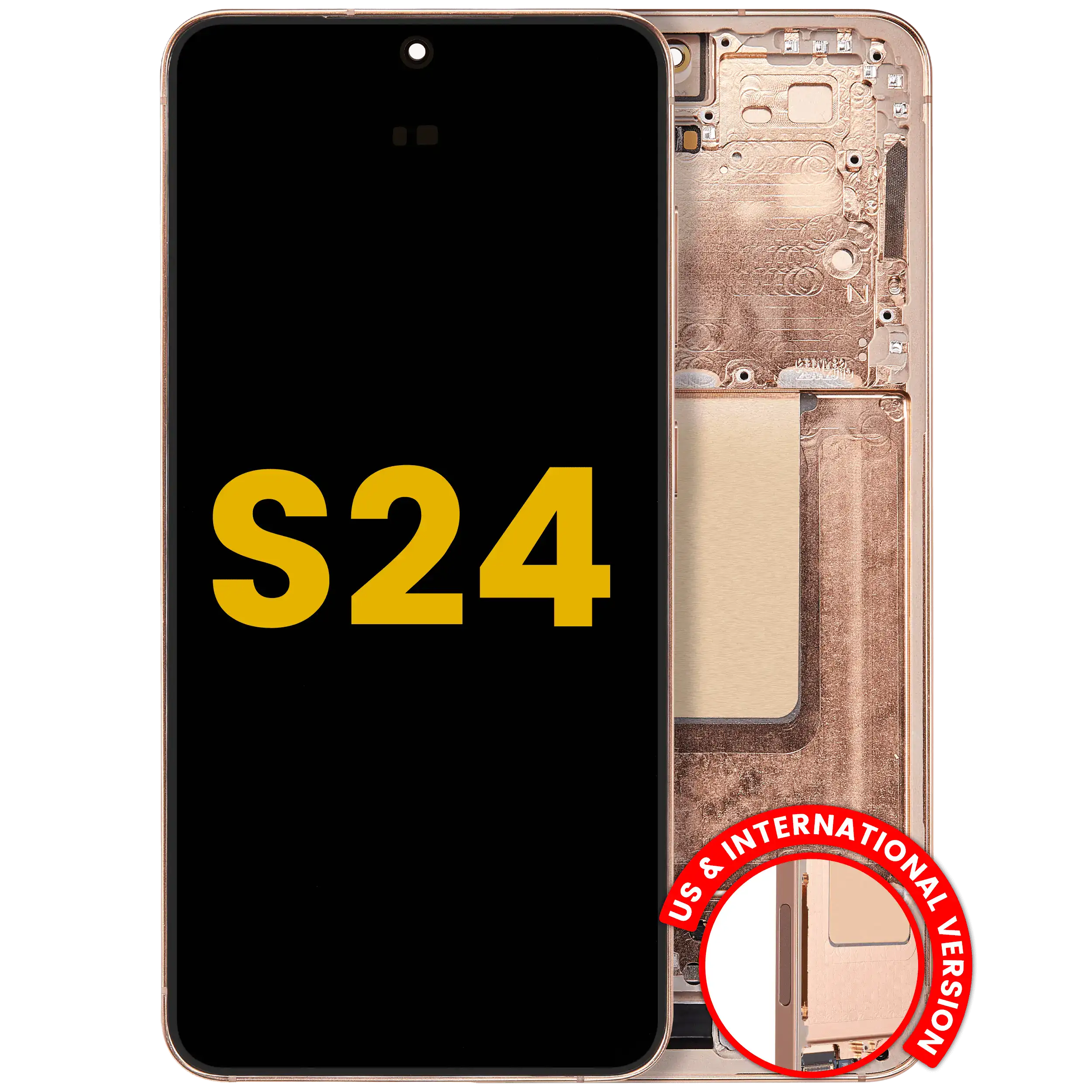OLED Display with Frame for Samsung Galaxy S24 5G (US & International Version) – Refurbished – Sandstone Orange