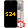 OLED-Display mit Rahmen f. Samsung Galaxy S24 Amber Yellow (Refurbished)