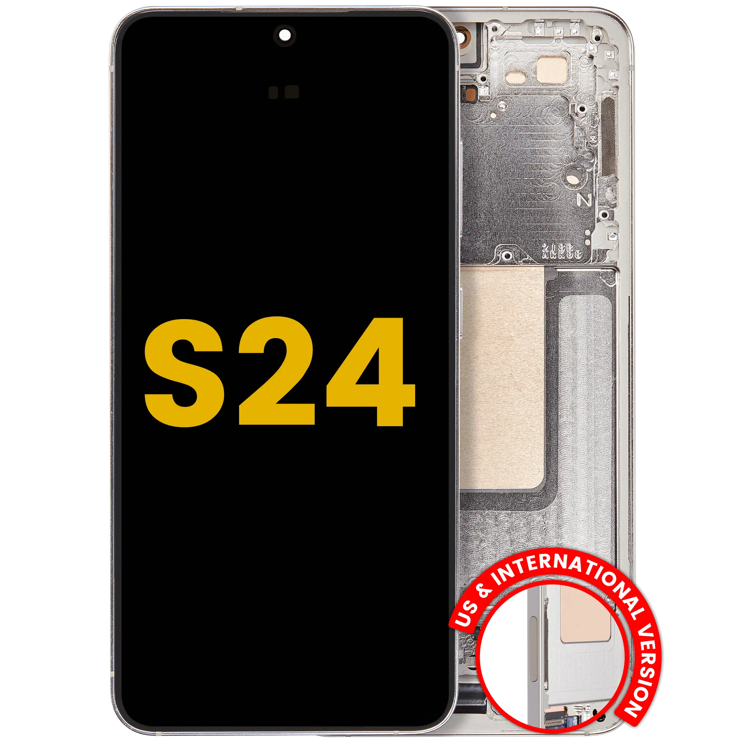 OLED-Display mit Rahmen f. Samsung Galaxy S24 Amber Yellow (Refurbished)