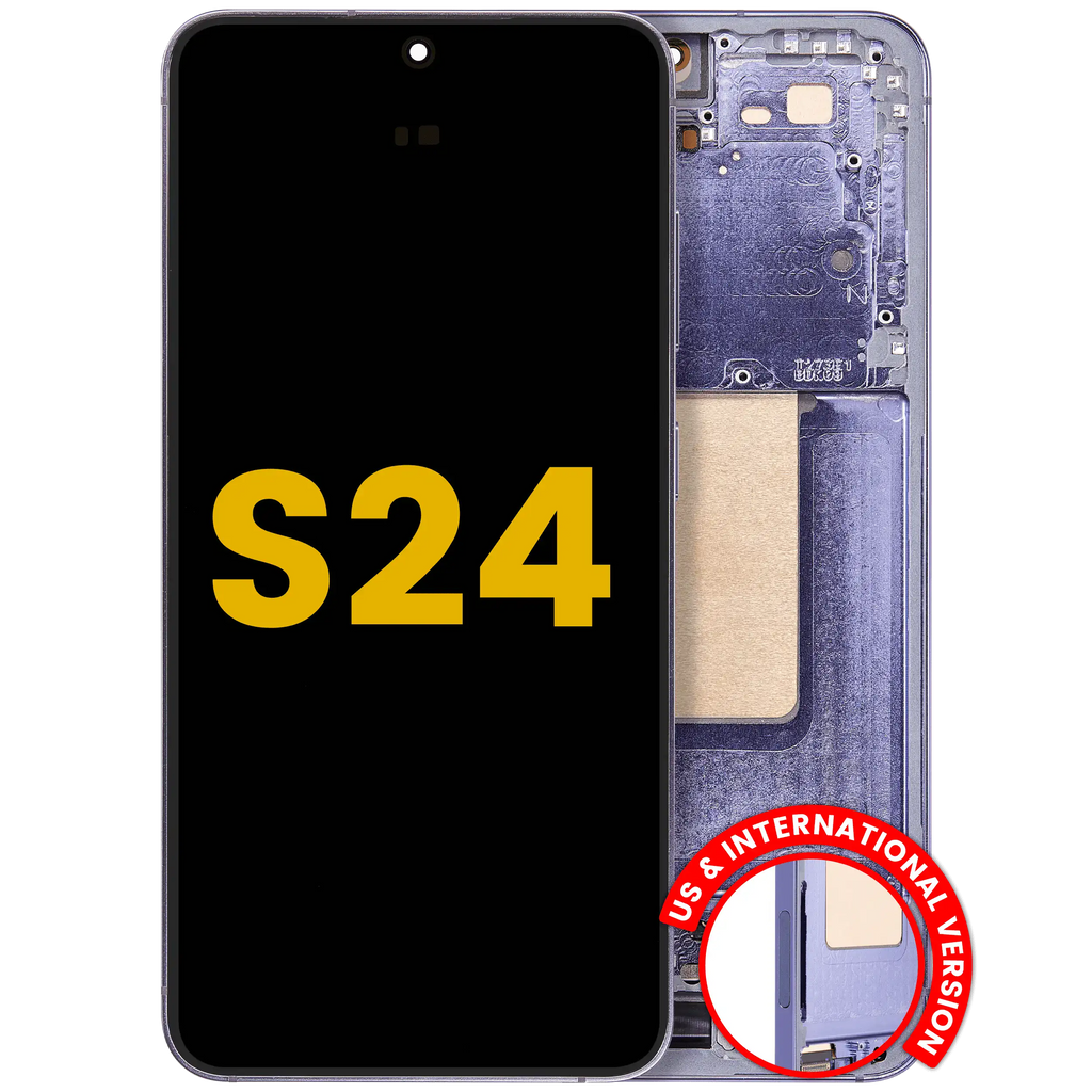 OLED-Display mit Rahmen für Samsung Galaxy S24 (Refurbished) (Cobalt Violet)