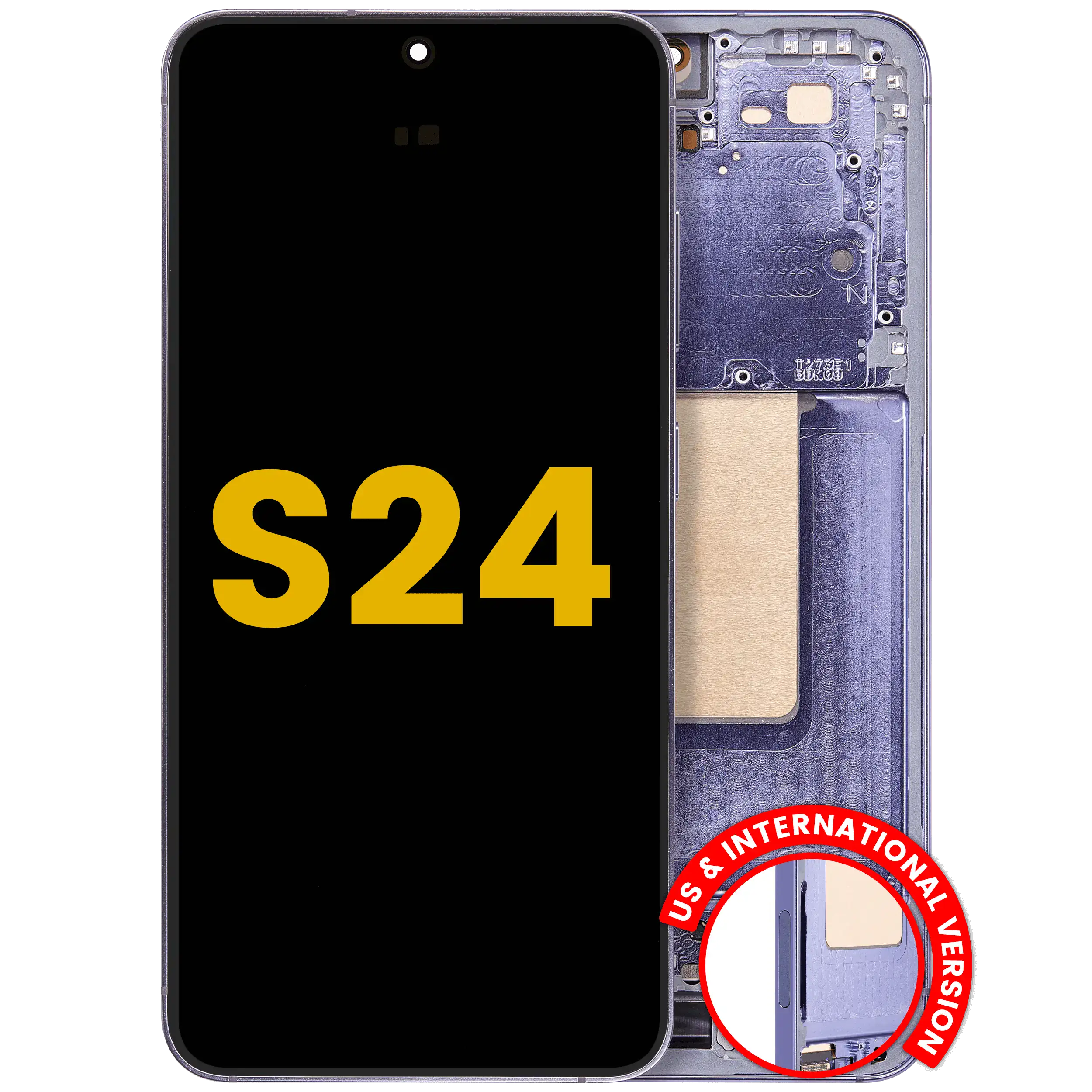 OLED-Display mit Rahmen für Samsung Galaxy S24 (Refurbished) (Cobalt Violet)