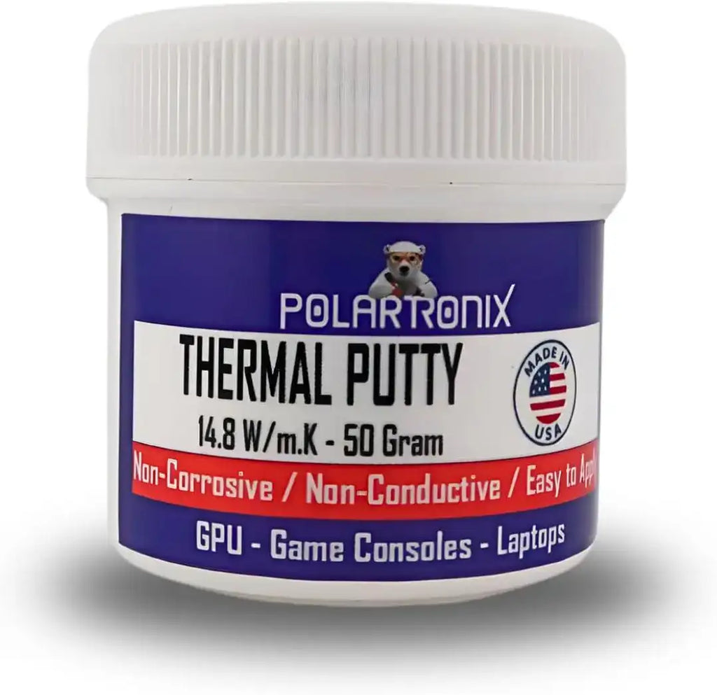 Thermal Putty 14.8 W/m·K, Non-Conductive, High-Performance Gap Filler (50 g) for Laptop GPU, PS5, Xbox Series X/S, VRAM, MOSFETs, Coils - PolarTronix
