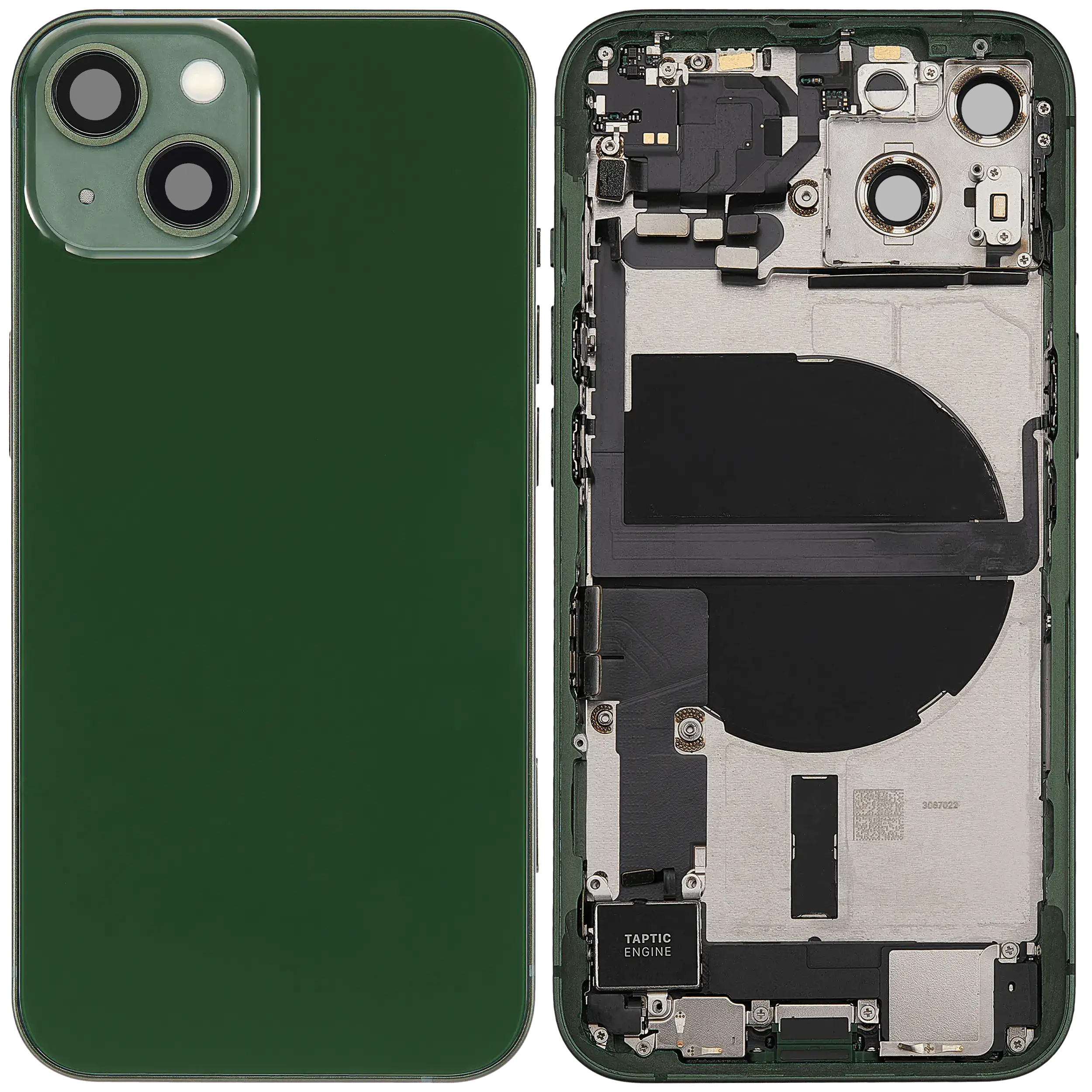Original Apple-Ausbau B gebraucht – iPhone 13 US Version Backcover/Rahmen Grün