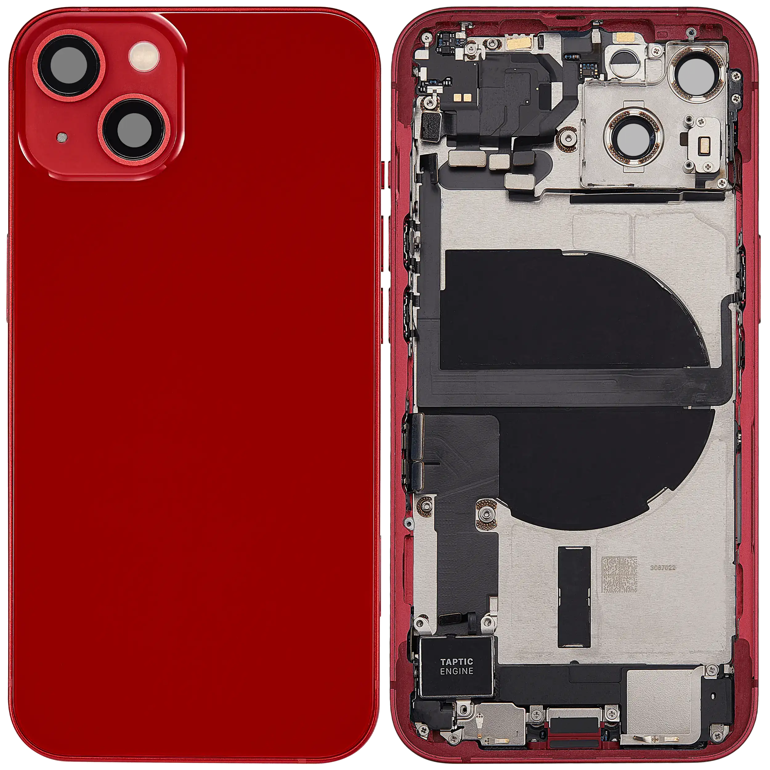 Original Apple-Ausbau B gebraucht – iPhone 13 US Version Backcover/Rahmen Rot