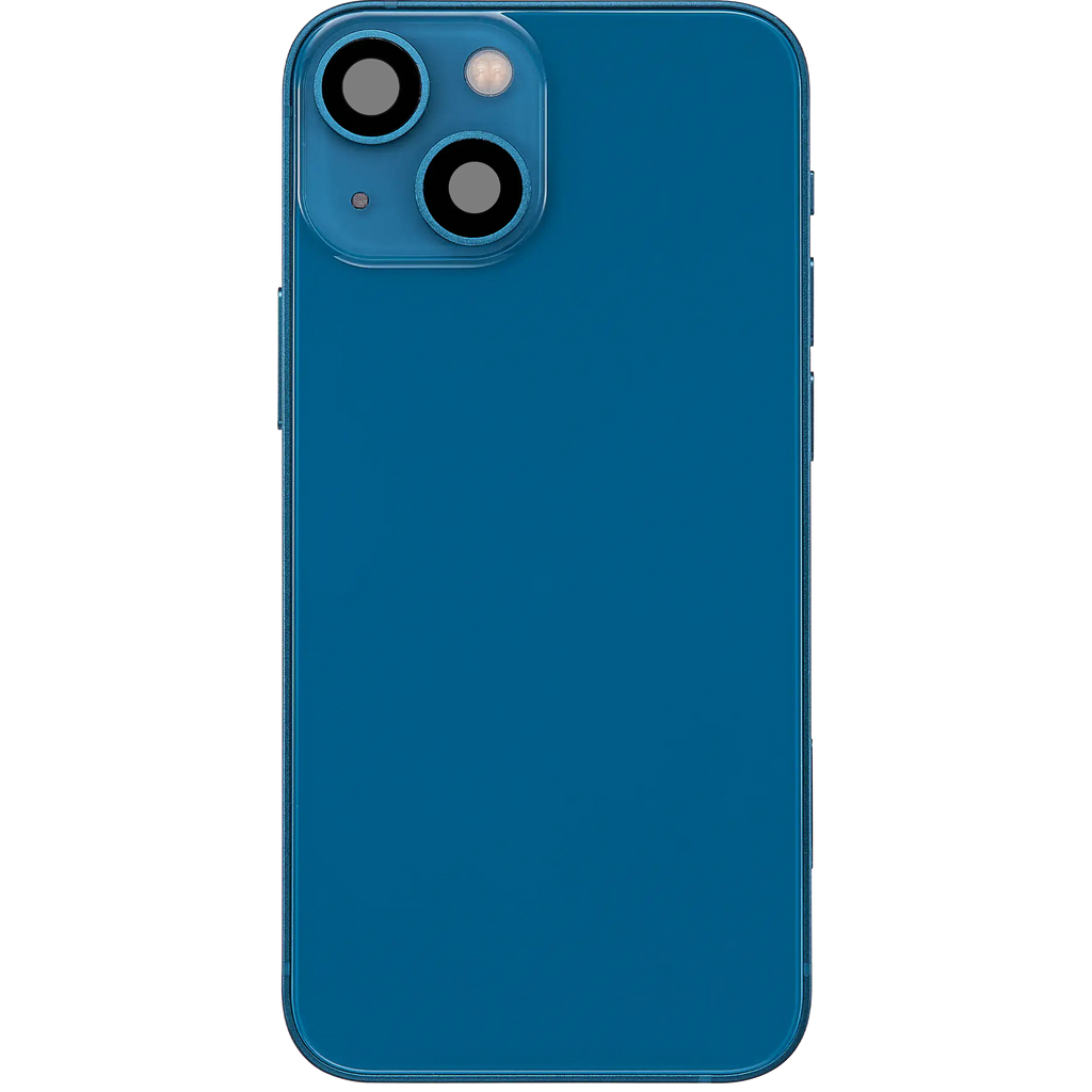 Back Cover/Frame with Charging Port Flex and Small Parts for iPhone 13 Mini (US Version) (Used OEM Pull, C Quality) (Blue)
