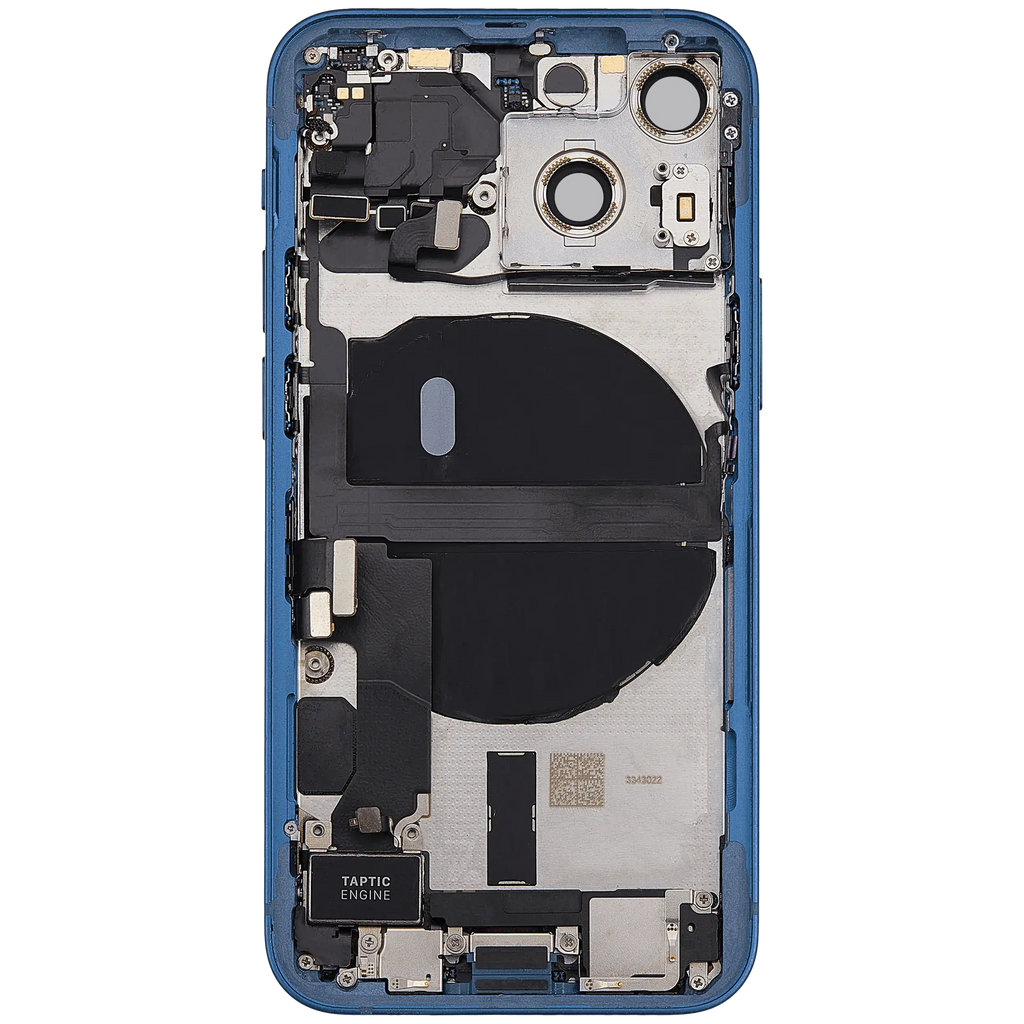 Back Cover/Frame with Charging Port Flex and Small Parts for iPhone 13 Mini (US Version) (Used OEM Pull, C Quality) (Blue)