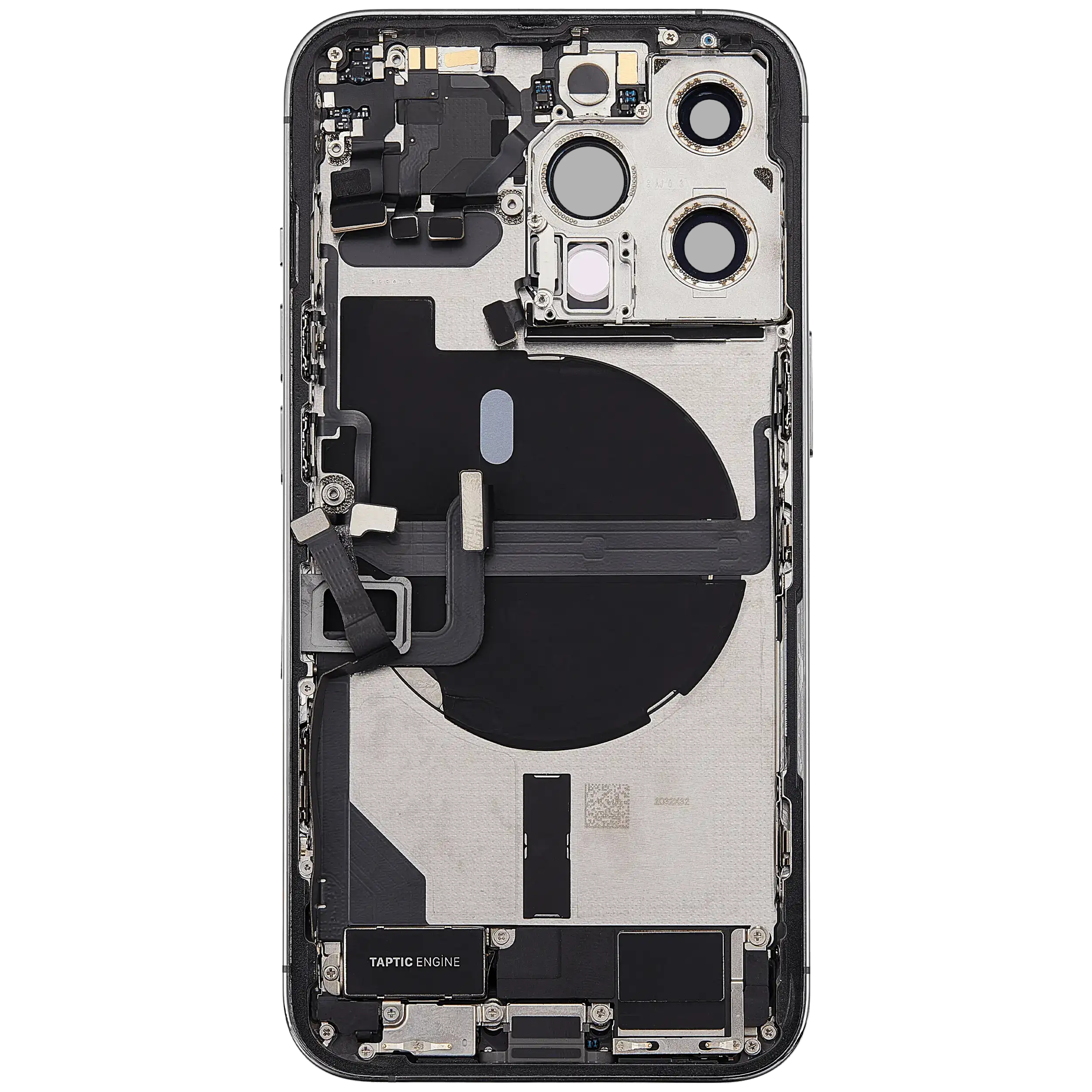 Backcover/Rahmen mit Ladebuchse-Flexkabel und Kleinteilen für iPhone 13 Pro (EU/Global Version) (Gebrauchtes OEM Pull: Grade C) (Silber)