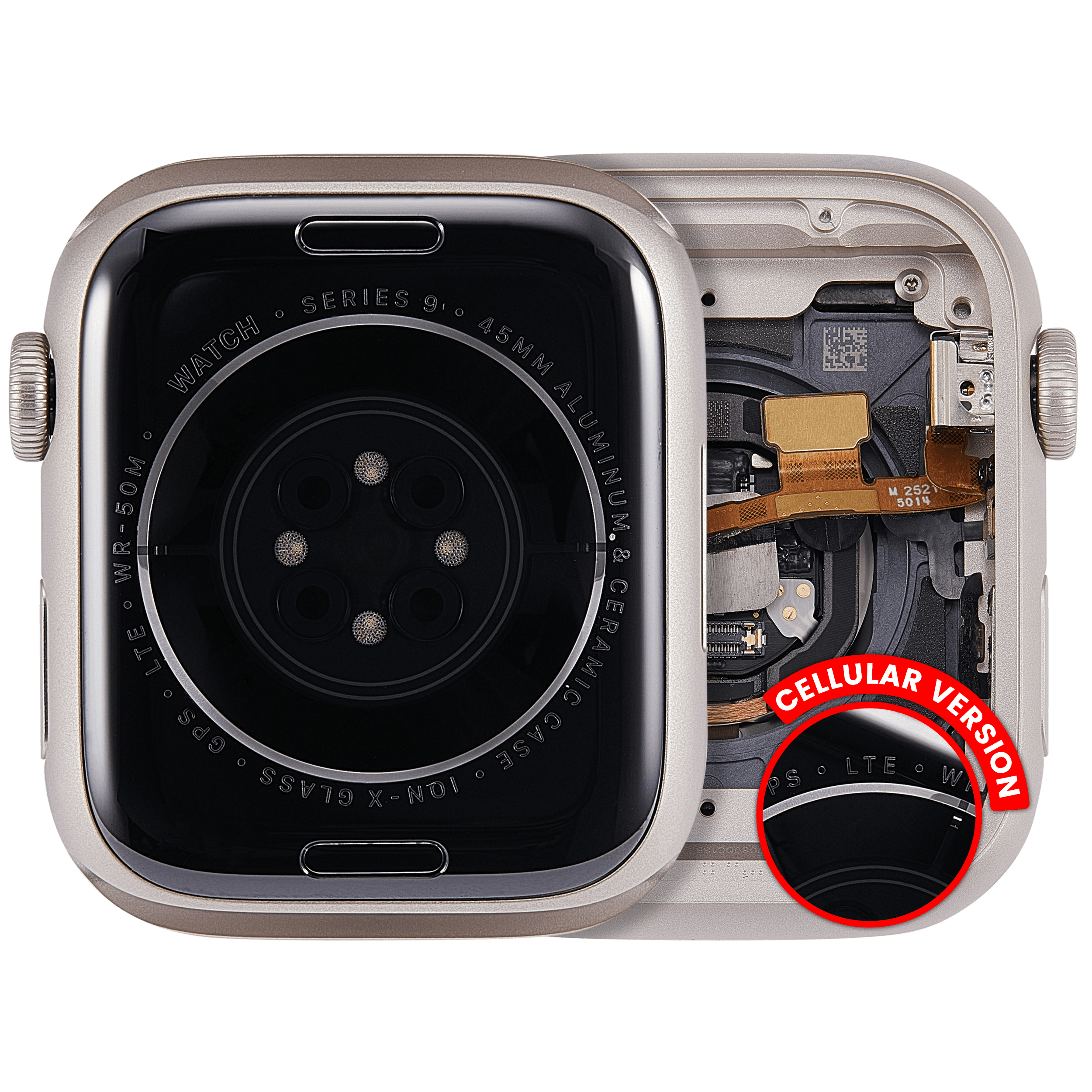 Apple Watch Series 9 45mm Gehäuse Starlight Cellular OEM Pull A