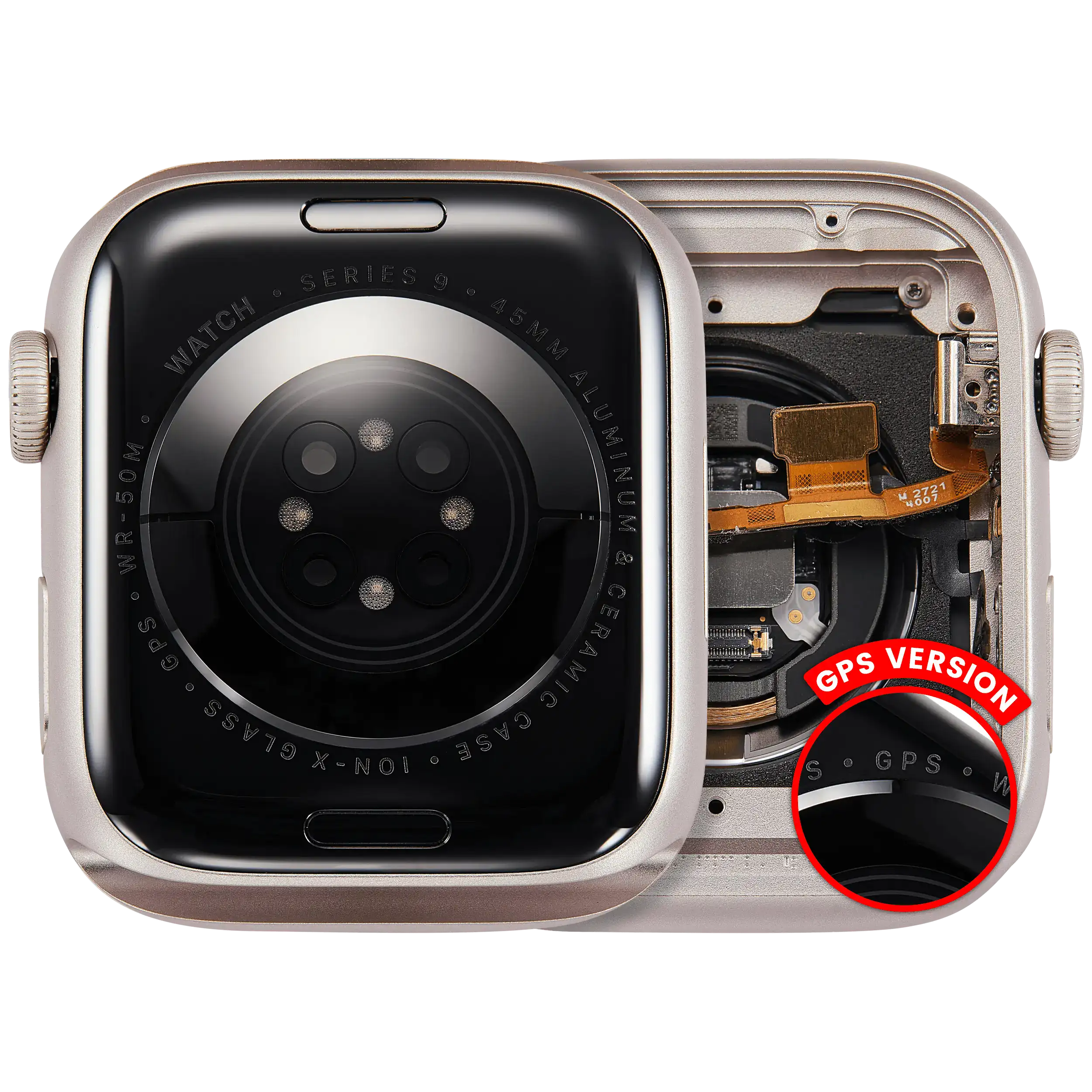 Housing compatible with Apple Watch Series 9 (45mm) (used OEM pull, Quality A) (GPS) (Aluminum / Starlight)