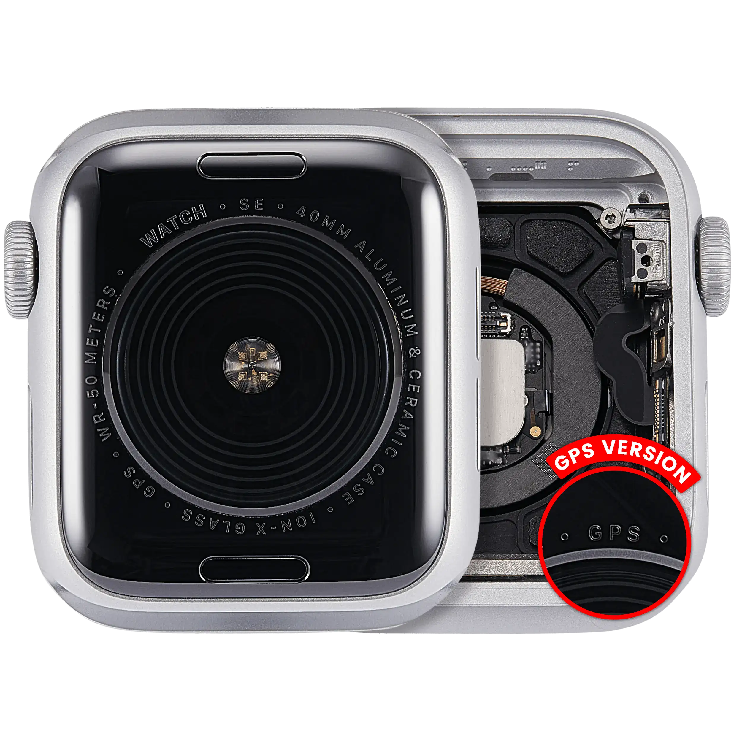 Housing Assembly for Apple Watch Series SE (1st Generation) 40mm GPS - Used OEM Pull, Grade A (Aluminum/Silver)