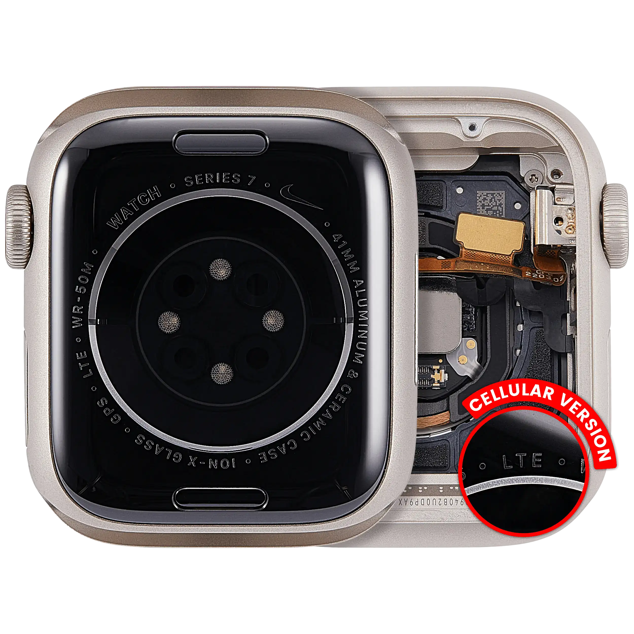 Gehäuse-Baugruppe Apple Watch S7 41mm Cellular Starlight OEM Pull A