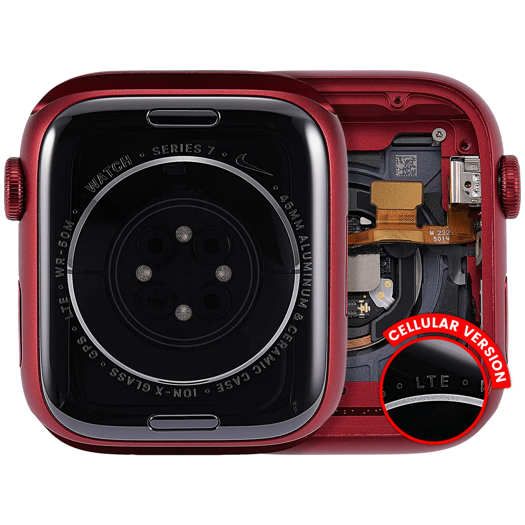 Gehäuse Apple Watch Series 7 45mm gebrauchter OEM-Ausbau, Qualität A Rot Cellular