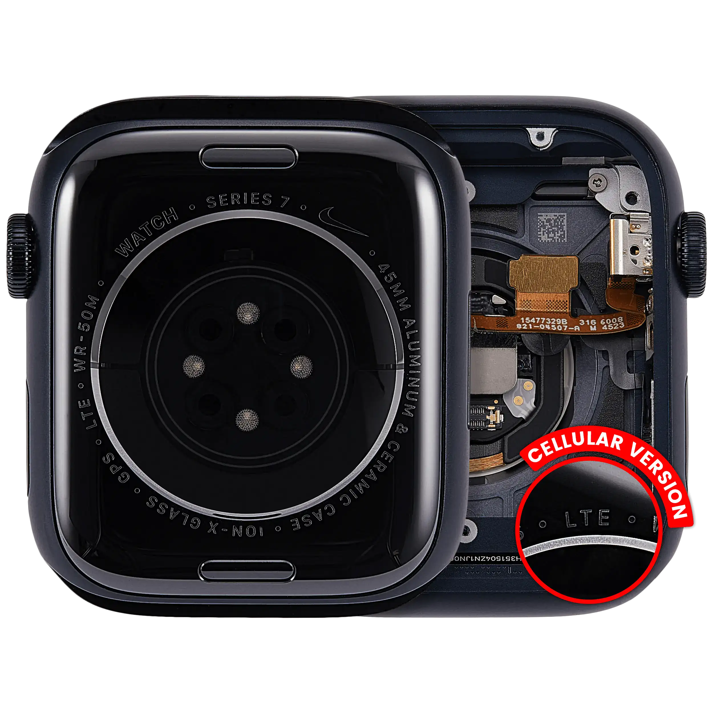 Housing for Apple Watch Series 7 (45MM) – Cellular, Space Black Aluminum, used OEM removal, Quality A (used)