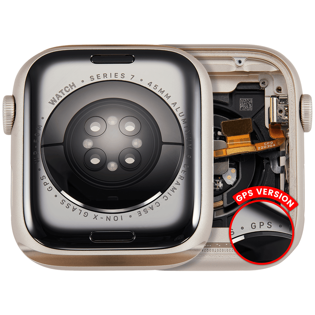 Gehäuse für Apple Watch S7 45mm GPS, Alu Starlight, OEM Ausbau A