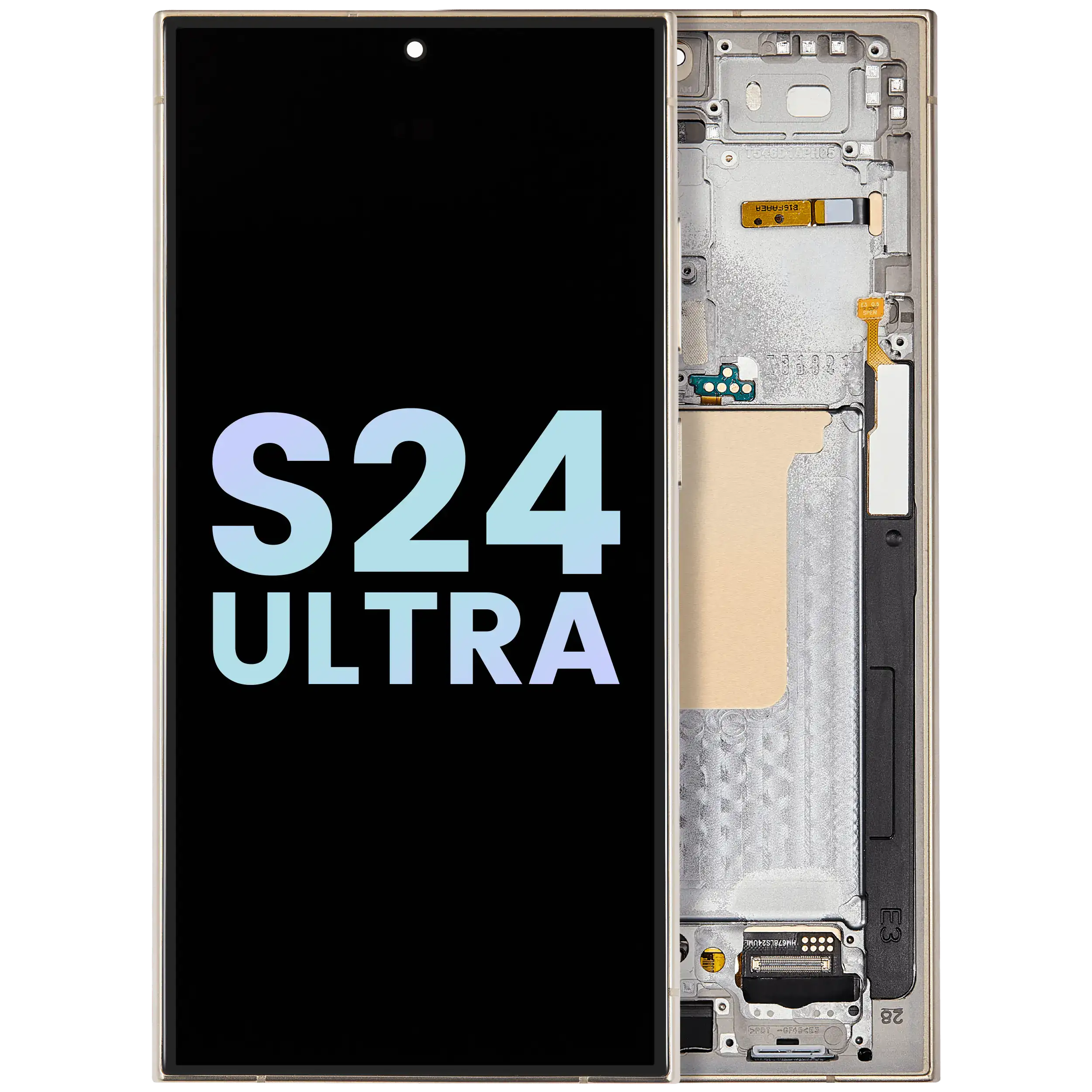 OLED-Display mit Rahmen für Samsung Galaxy S24 Ultra (Svc Pack) (Titanium Gelb)