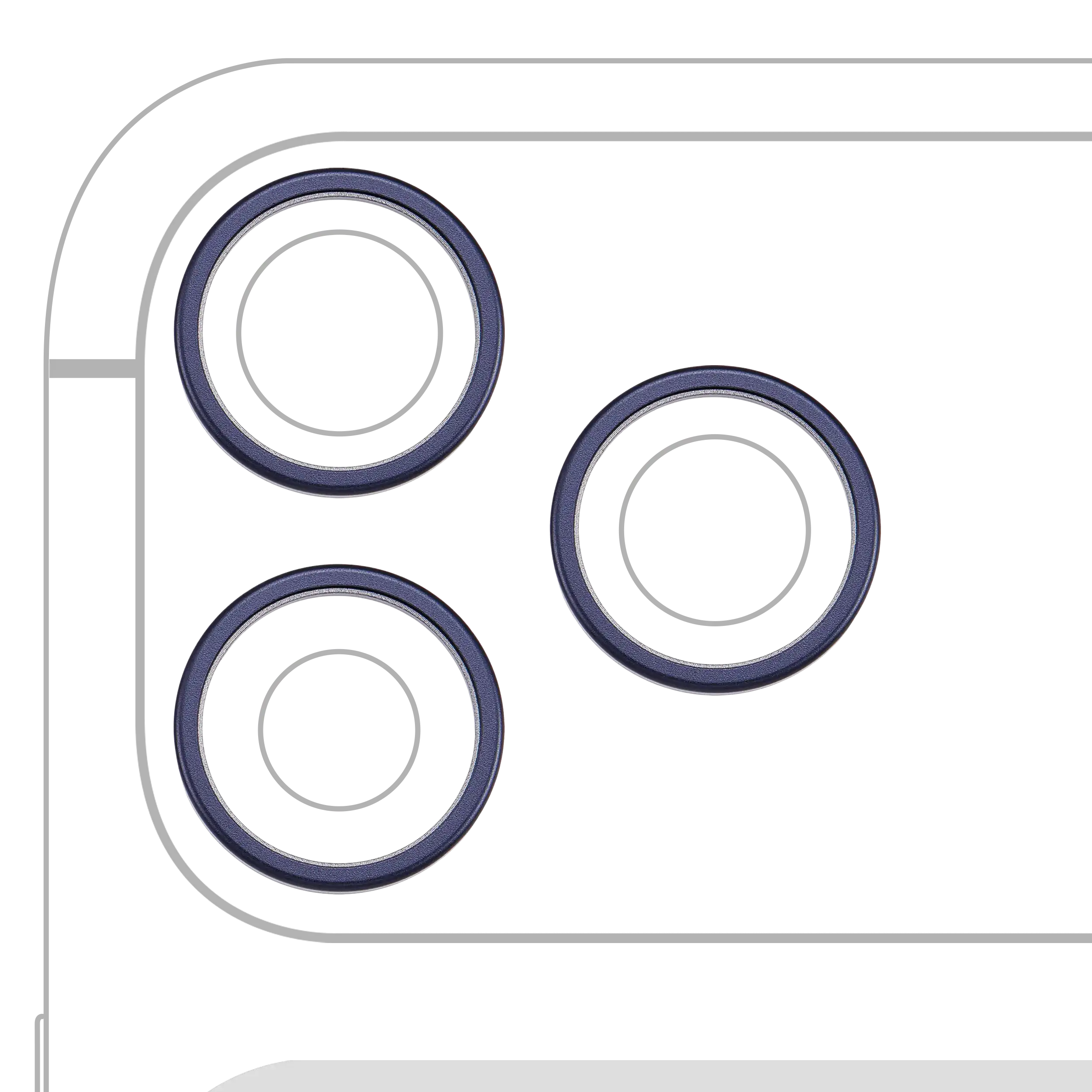 Rückkamera-Zierring für iPhone 17 Pro / 17 Pro Max (Deep Blue) (3er-Set)