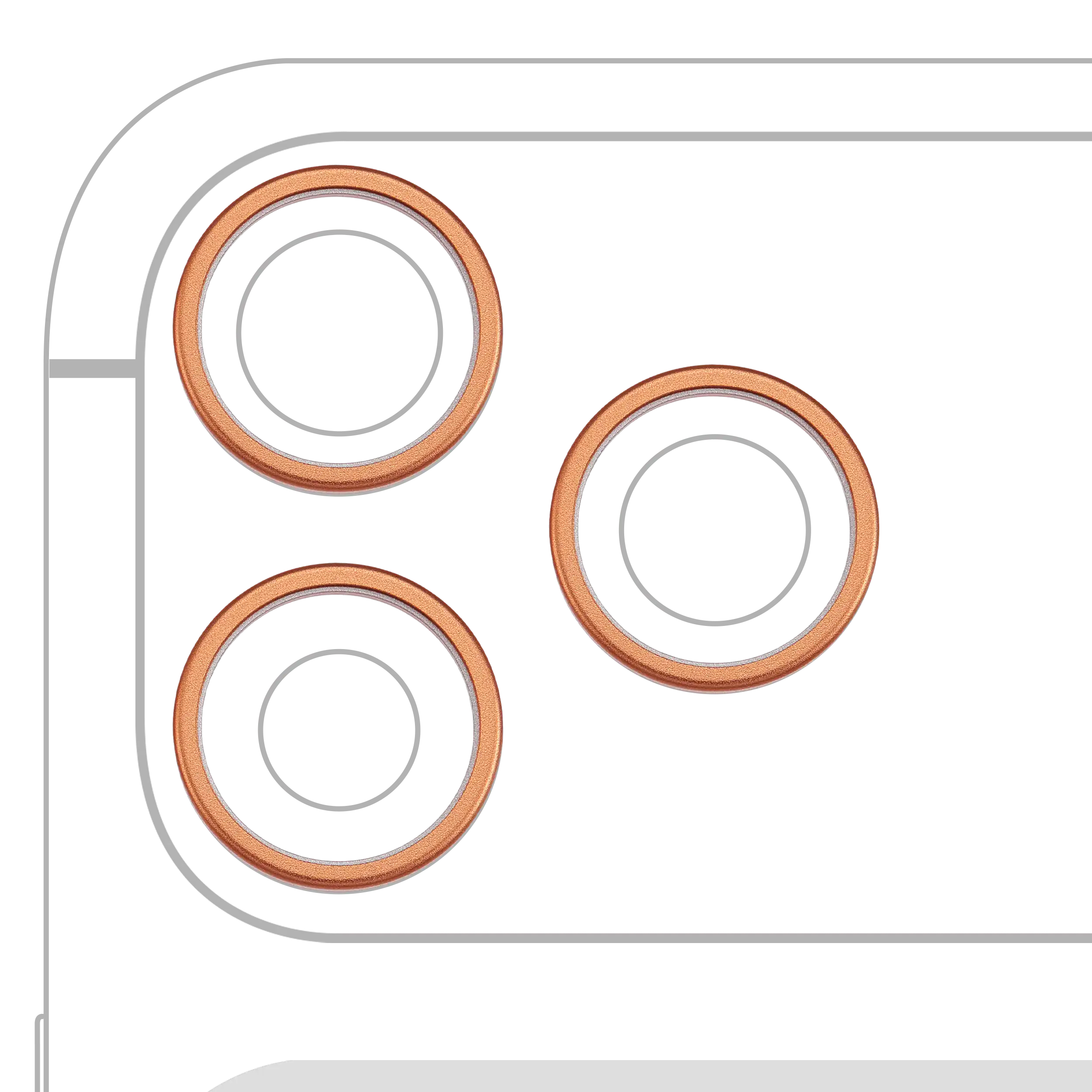 Kamera-Rahmenring hinten für iPhone 17 Pro/Pro Max (Cosmic Orange) 3 Stück