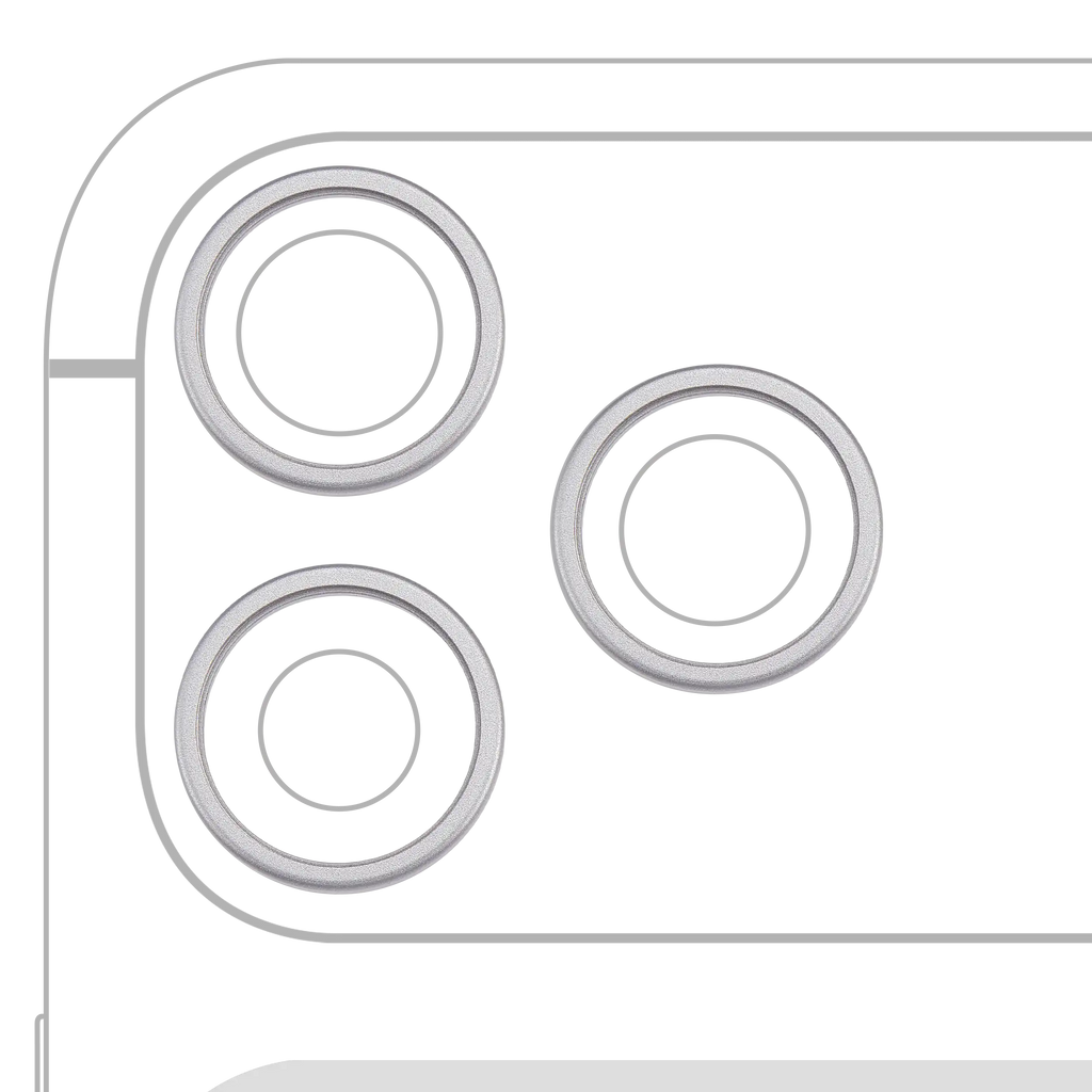 Rear Camera Ring for iPhone 17 Pro / 17 Pro Max (Silver) (3-piece set)