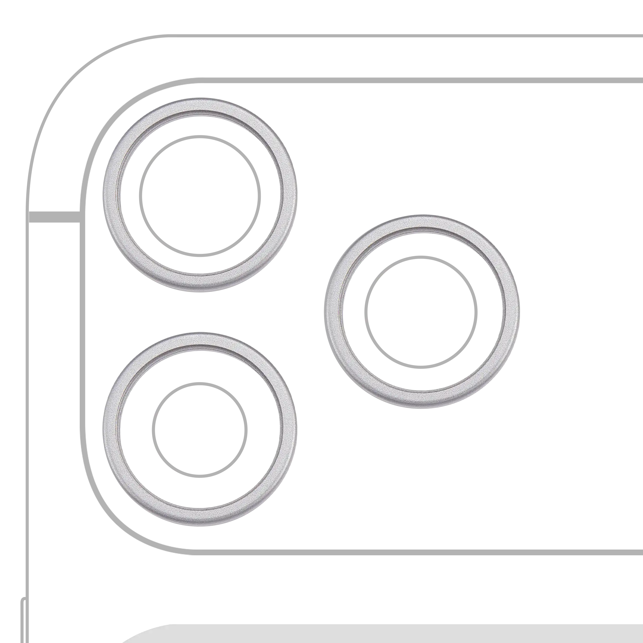 Rear Camera Ring for iPhone 17 Pro / 17 Pro Max (Silver) (3-piece set)