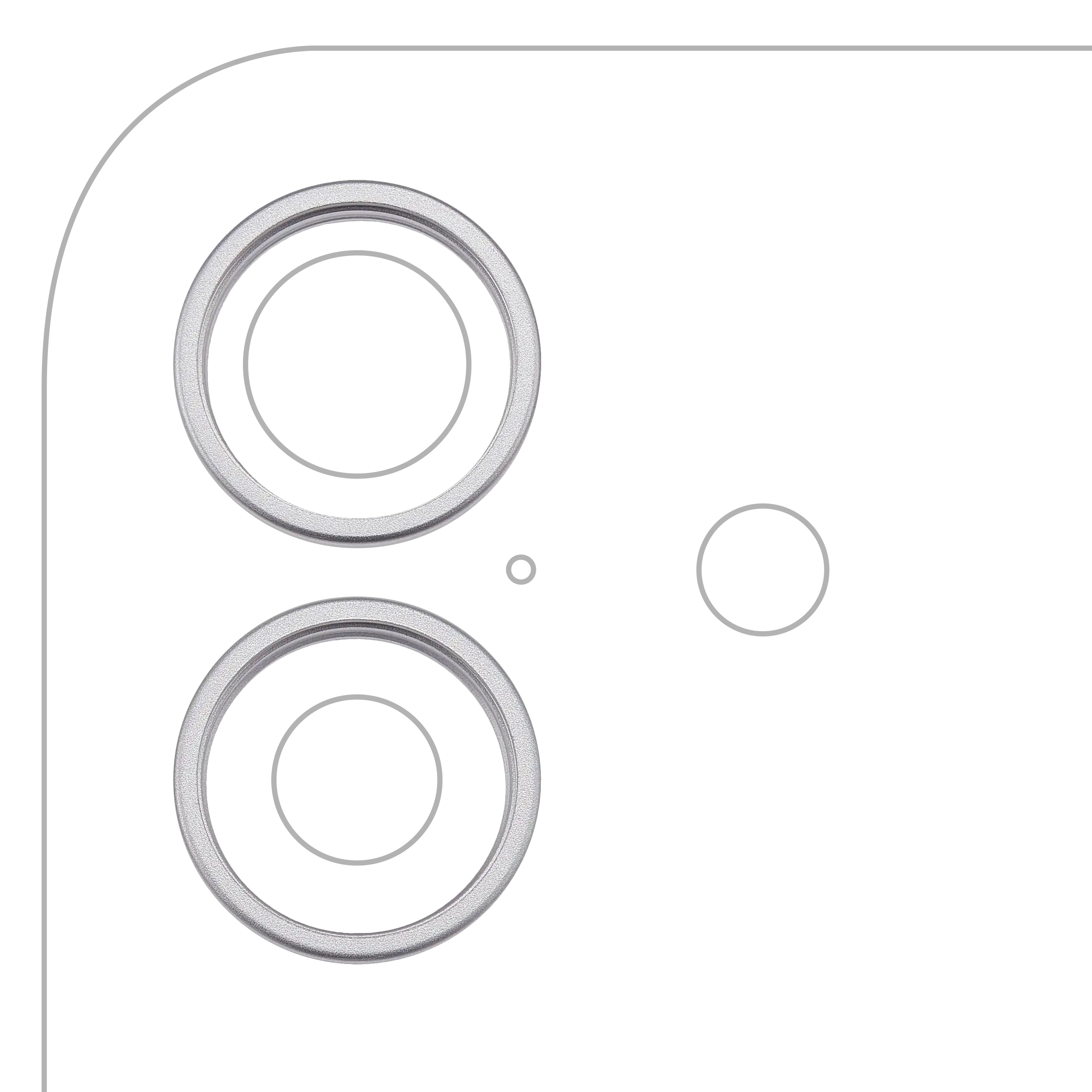 Hinterer Kamera-Zierring für iPhone 17 (Weiß) (2er-Set)