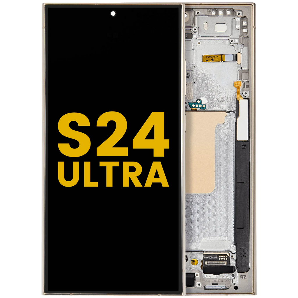 OLED-Display mit Rahmen für Samsung Galaxy S24 Ultra (Refurb.) (Titanium Gelb)