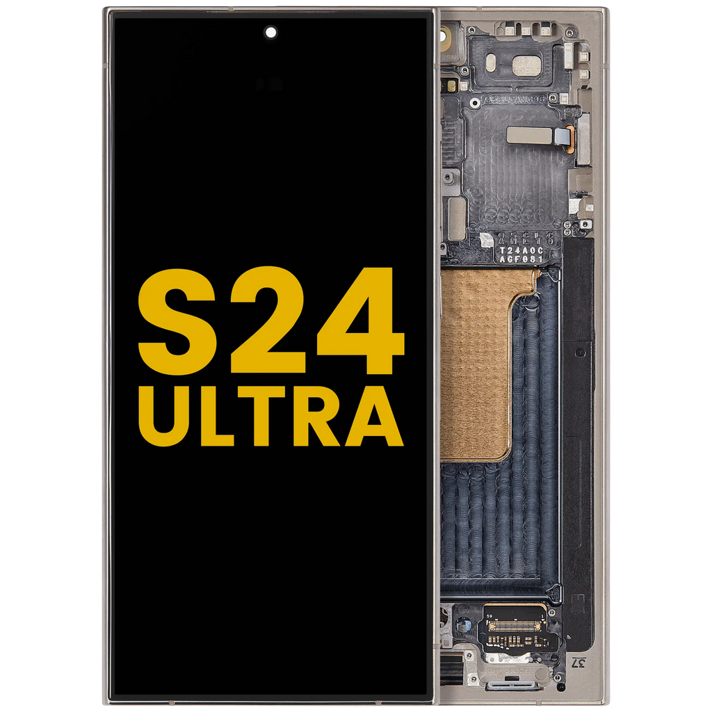 OLED-Display mit Rahmen Samsung Galaxy S24 Ultra Titanium Grau Refurbished