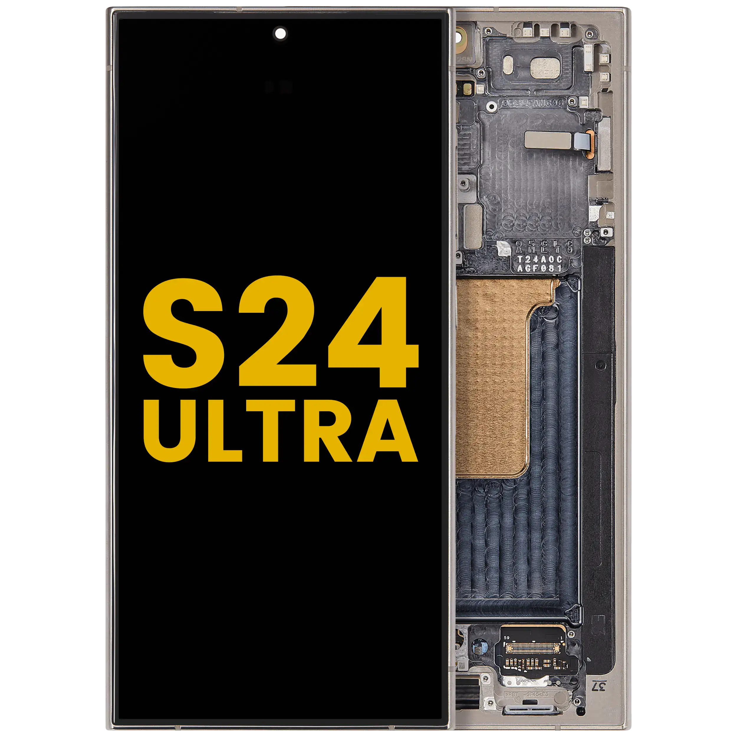 OLED-Display mit Rahmen Samsung Galaxy S24 Ultra Titanium Grau Refurbished