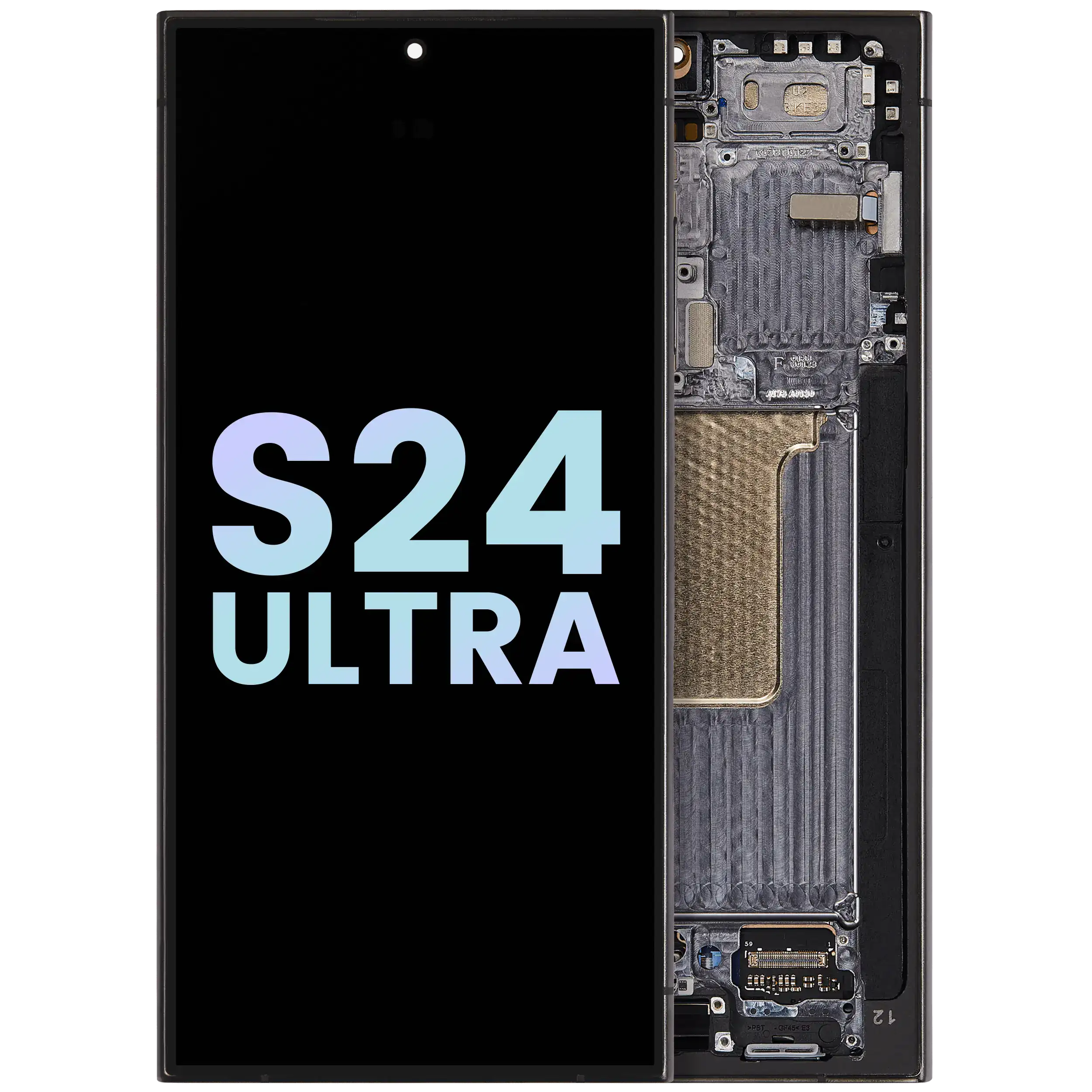 OLED-Display mit Rahmen für Samsung Galaxy S24 Ultra (Svc Pack) (Titanium Schwar