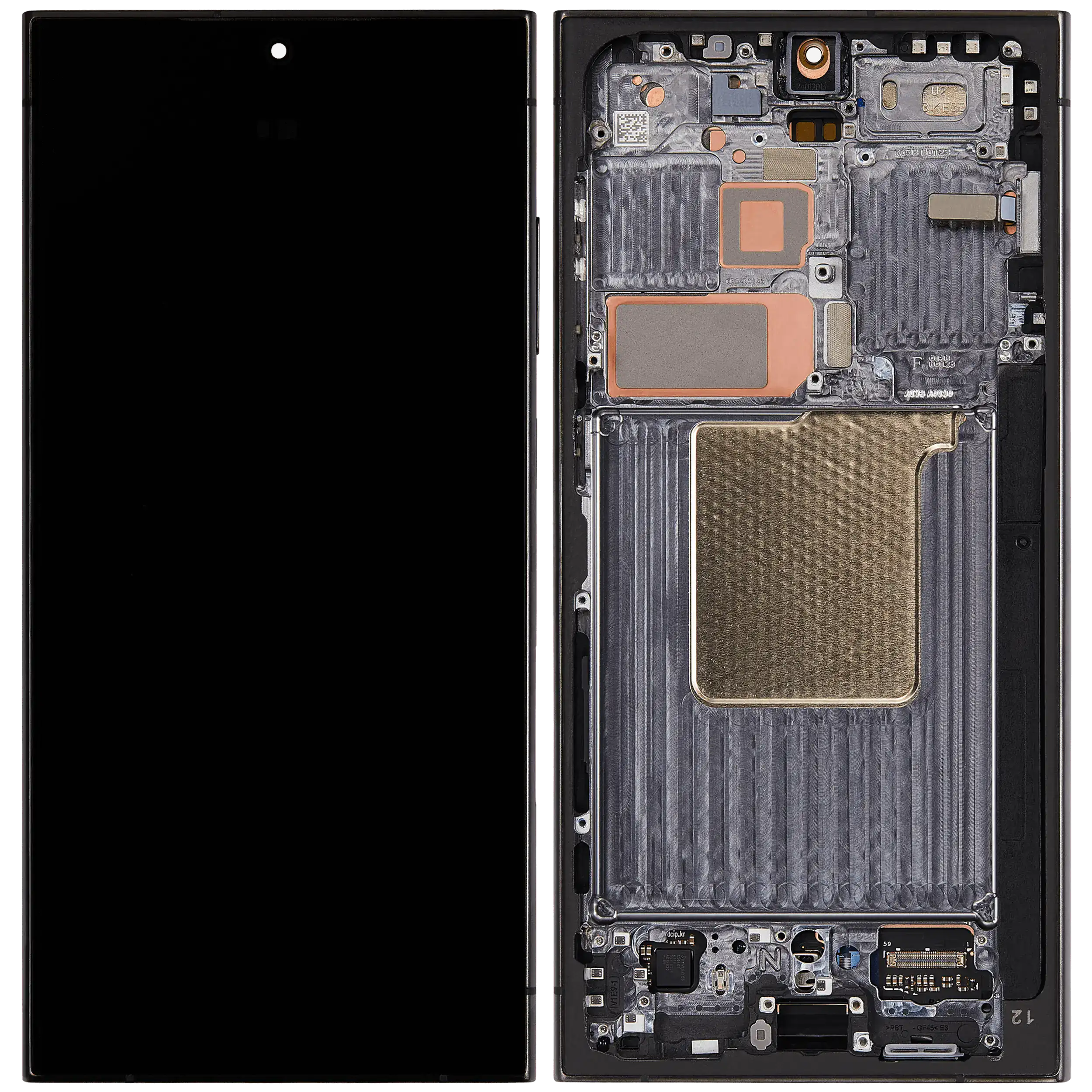 OLED-Display mit Rahmen für Samsung Galaxy S24 Ultra (US & Internationale Version) (Aftermarket Plus) (120Hz) (Titanium Schwarz)