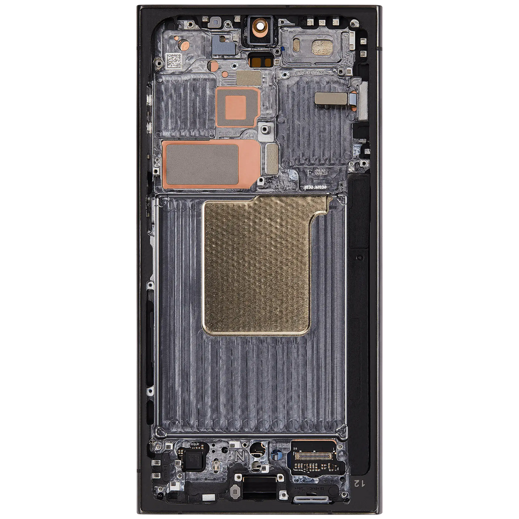 OLED-Display mit Rahmen für Samsung Galaxy S24 Ultra (US & Internationale Version) (Aftermarket Plus) (120Hz) (Titanium Schwarz)