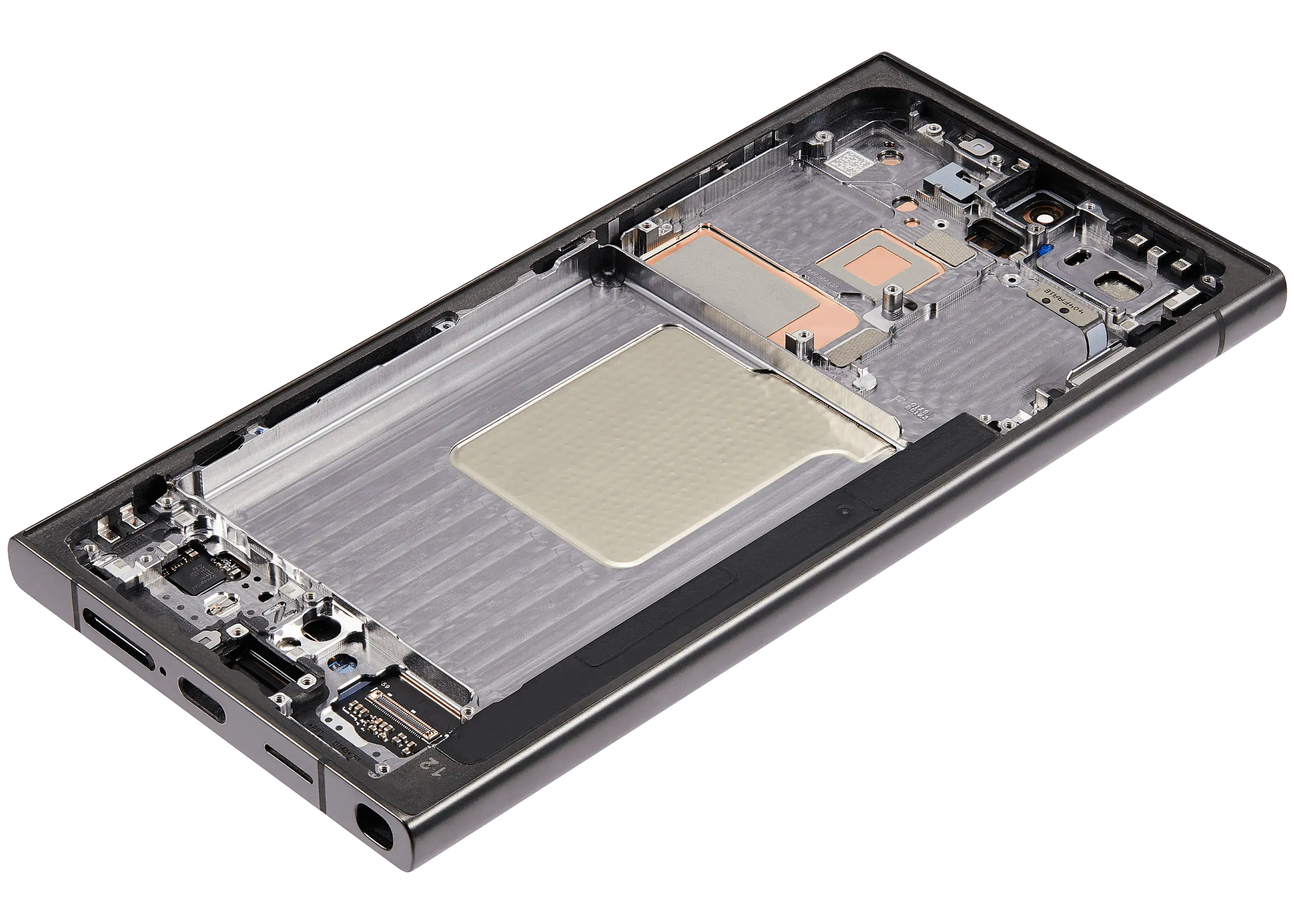OLED-Display mit Rahmen für Samsung Galaxy S24 Ultra (US & Internationale Version) (Aftermarket Plus) (120Hz) (Titanium Schwarz)