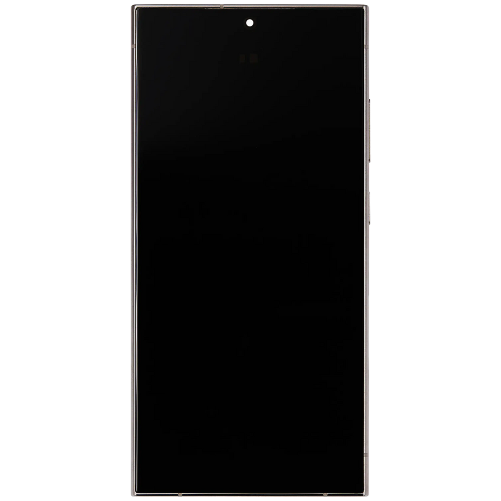 OLED-Display mit Rahmen für Samsung Galaxy S24 Ultra (US & Internationale Version) (Aftermarket Plus) (120Hz) (Titanium Grau)
