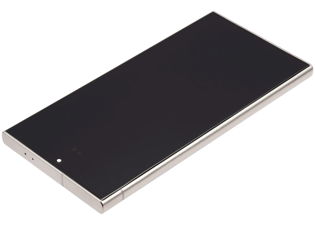 OLED-Display mit Rahmen für Samsung Galaxy S24 Ultra (US & Internationale Version) (Aftermarket Plus) (120Hz) (Titanium Grau)