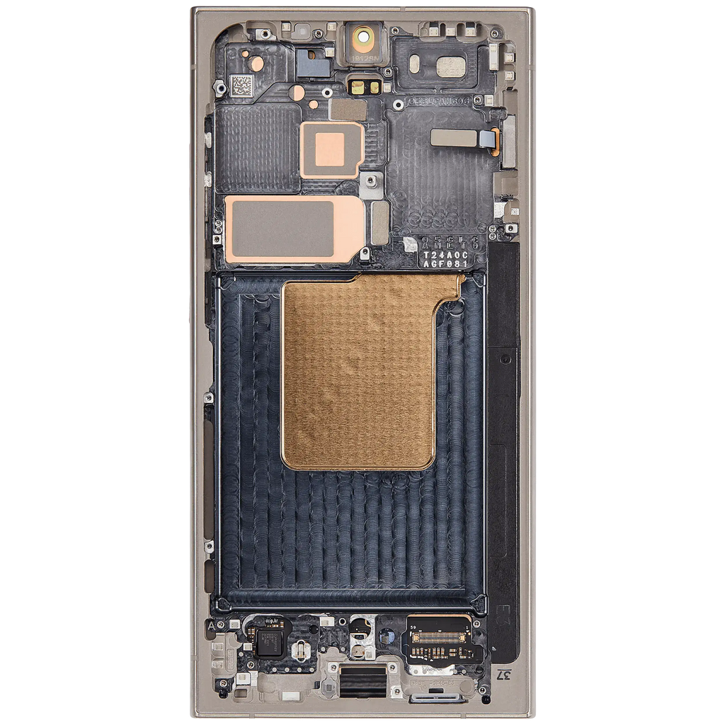OLED-Display mit Rahmen für Samsung Galaxy S24 Ultra (US & Internationale Version) (Aftermarket Plus) (120Hz) (Titanium Grau)