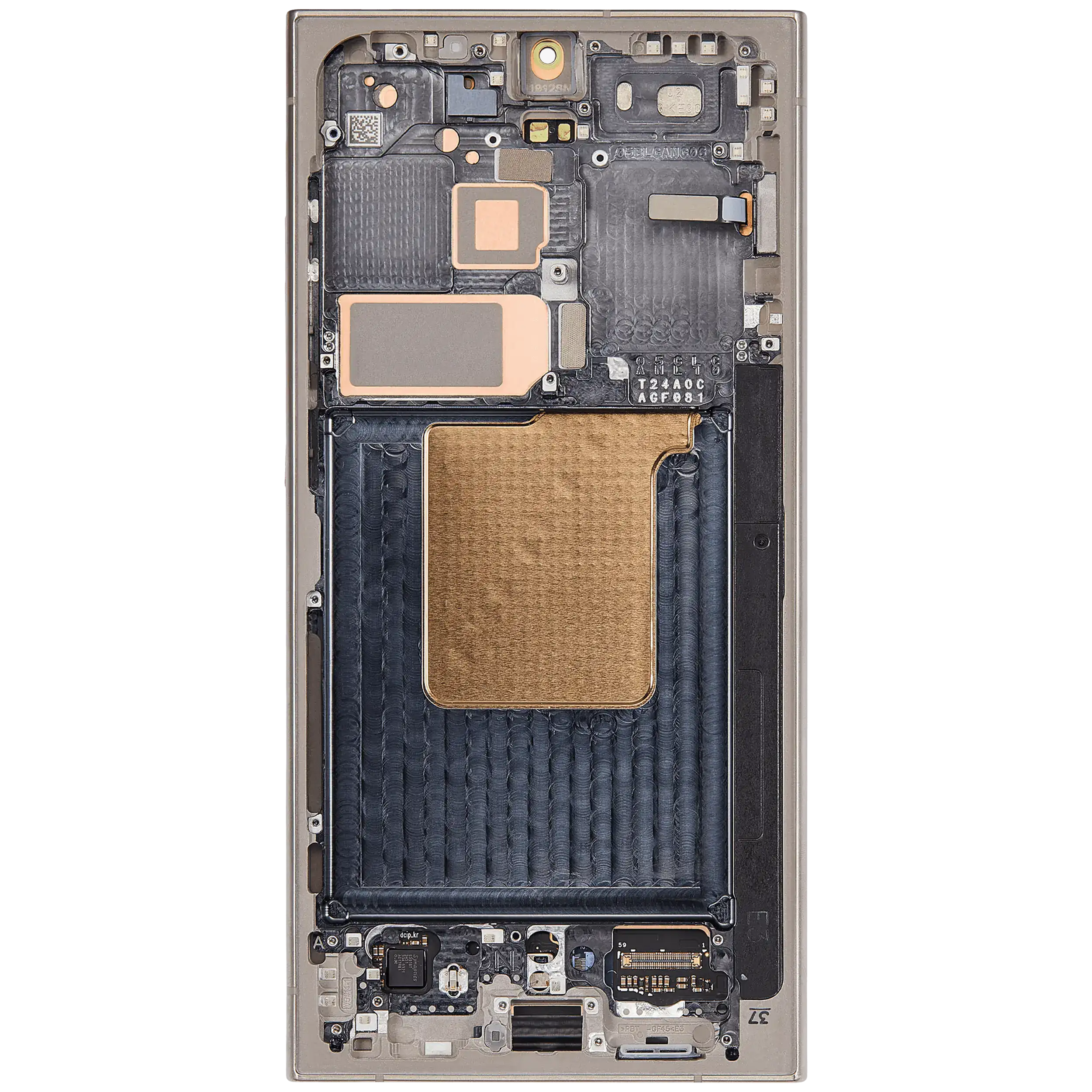 OLED-Display mit Rahmen für Samsung Galaxy S24 Ultra (US & Internationale Version) (Aftermarket Plus) (120Hz) (Titanium Grau)