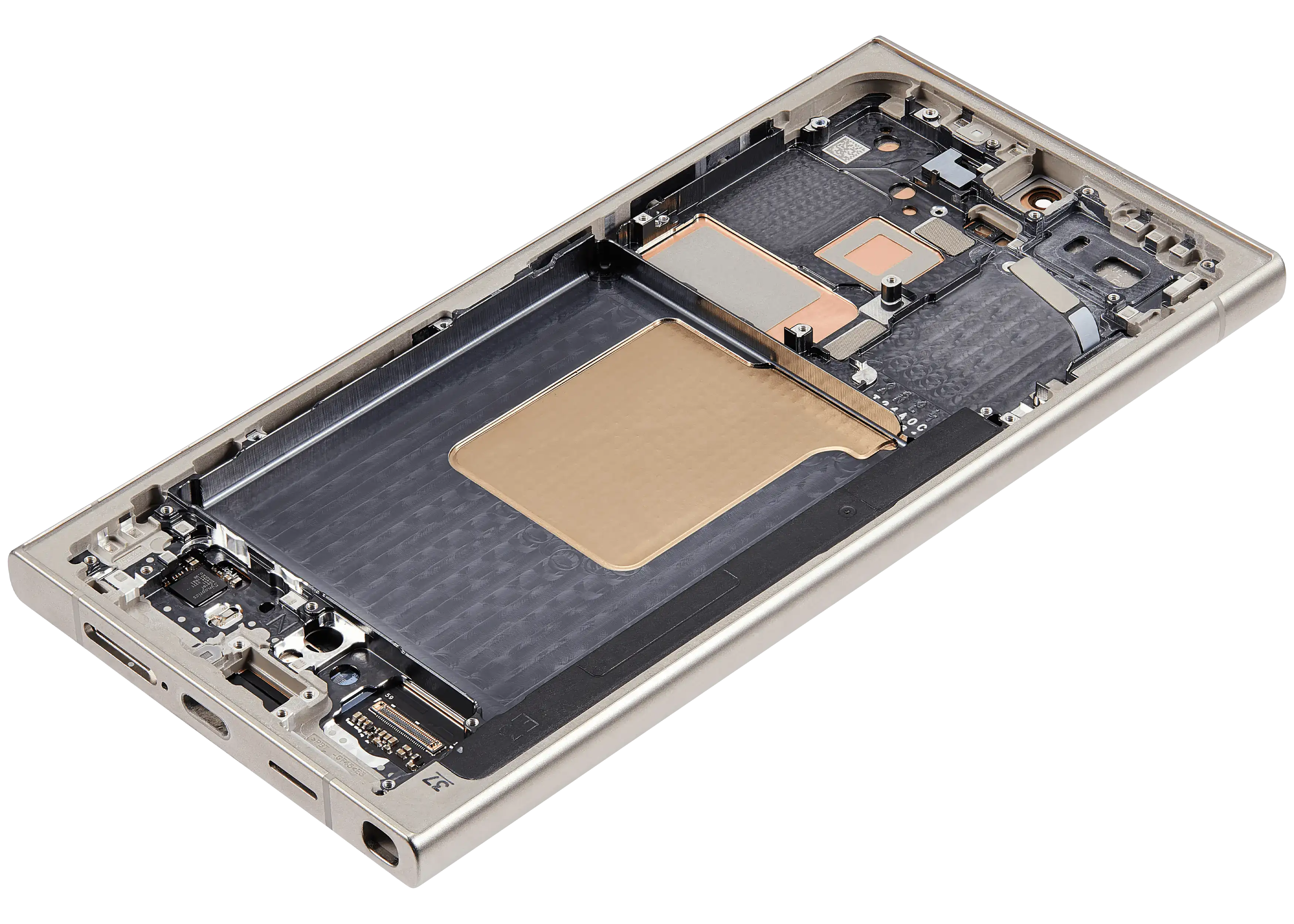 OLED-Display mit Rahmen für Samsung Galaxy S24 Ultra (US & Internationale Version) (Aftermarket Plus) (120Hz) (Titanium Grau)