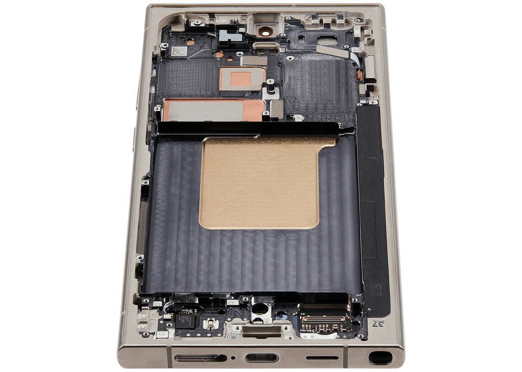 OLED-Display mit Rahmen für Samsung Galaxy S24 Ultra (US & Internationale Version) (Aftermarket Plus) (120Hz) (Titanium Grau)