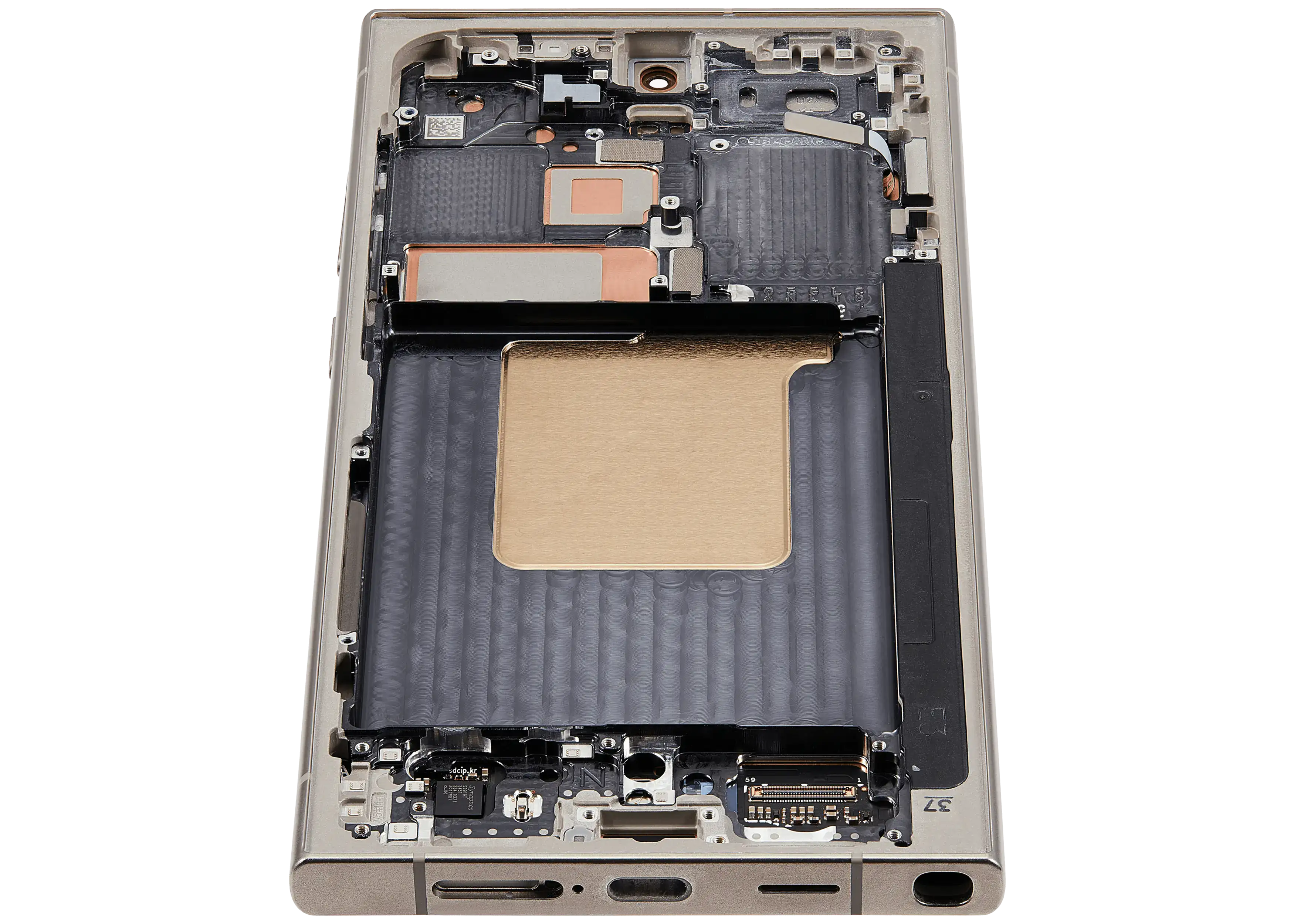 OLED-Display mit Rahmen für Samsung Galaxy S24 Ultra (US & Internationale Version) (Aftermarket Plus) (120Hz) (Titanium Grau)