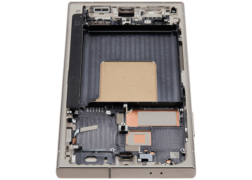 OLED-Display mit Rahmen für Samsung Galaxy S24 Ultra (US & Internationale Version) (Aftermarket Plus) (120Hz) (Titanium Grau)