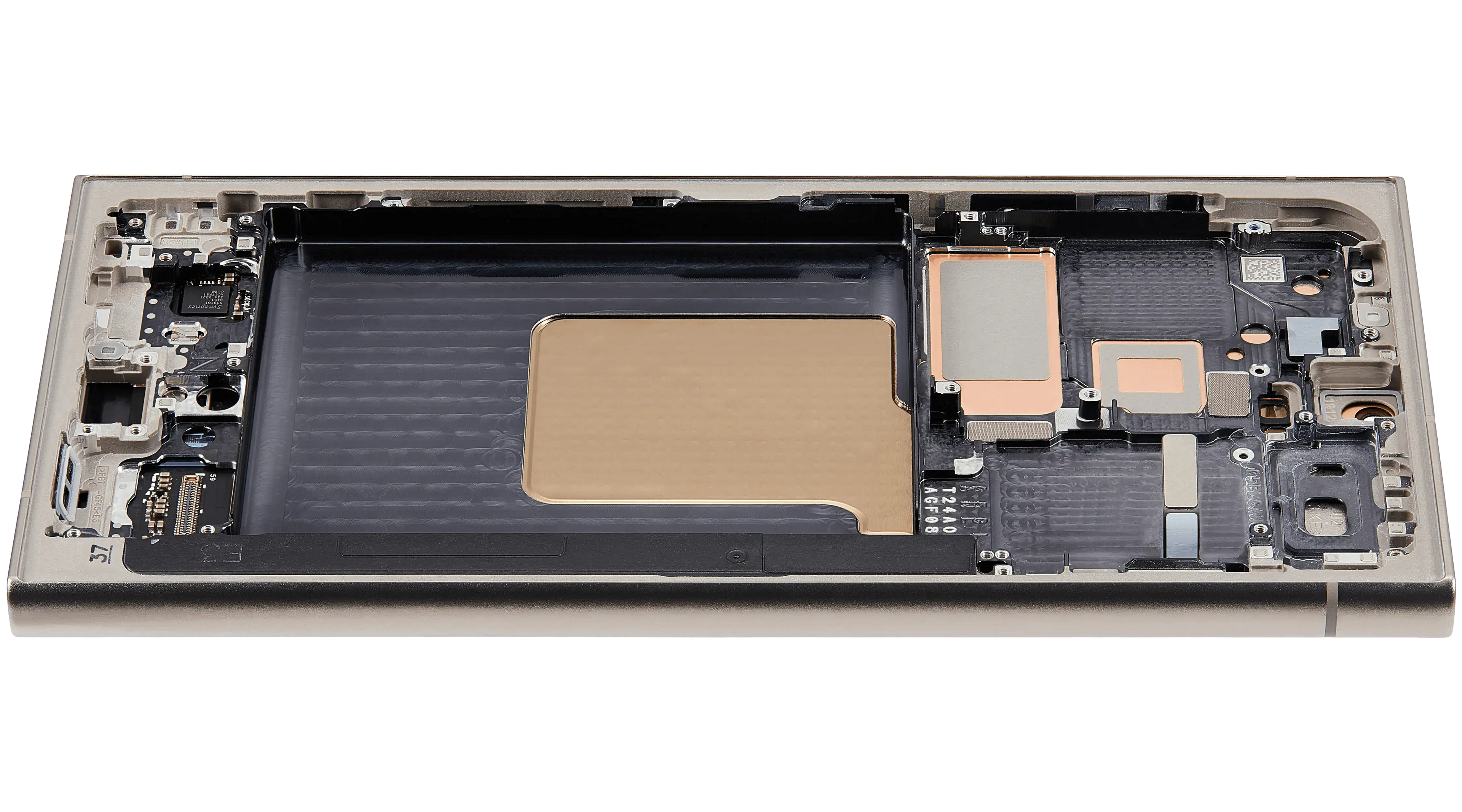 OLED-Display mit Rahmen für Samsung Galaxy S24 Ultra (US & Internationale Version) (Aftermarket Plus) (120Hz) (Titanium Grau)
