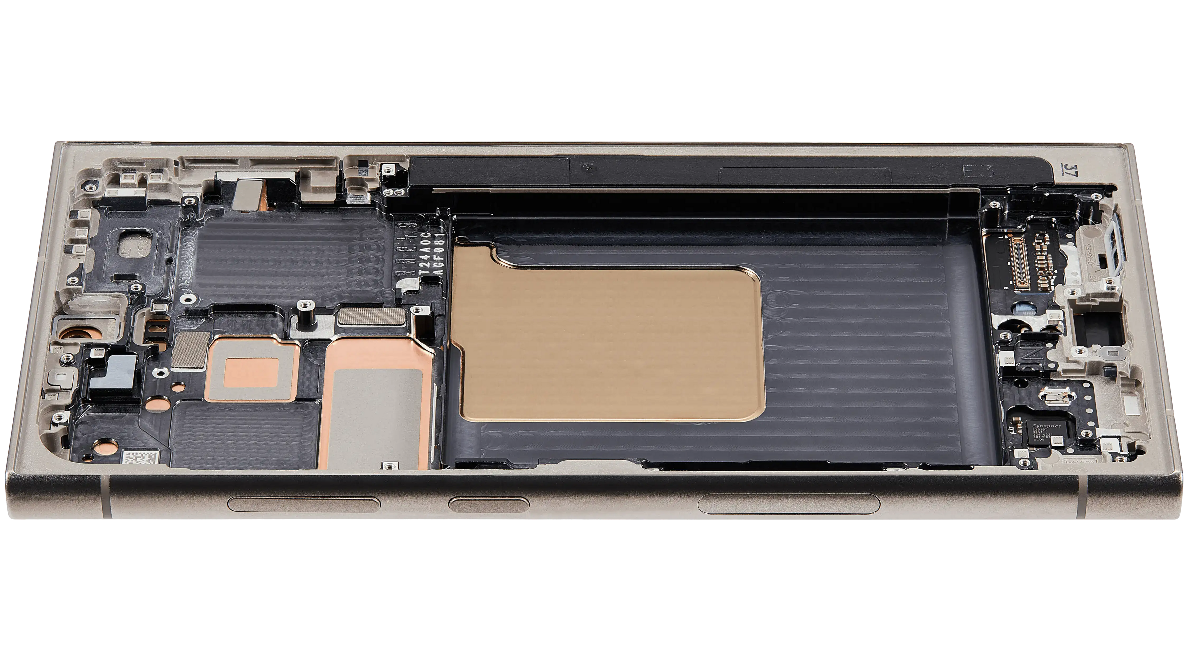 OLED-Display mit Rahmen für Samsung Galaxy S24 Ultra (US & Internationale Version) (Aftermarket Plus) (120Hz) (Titanium Grau)