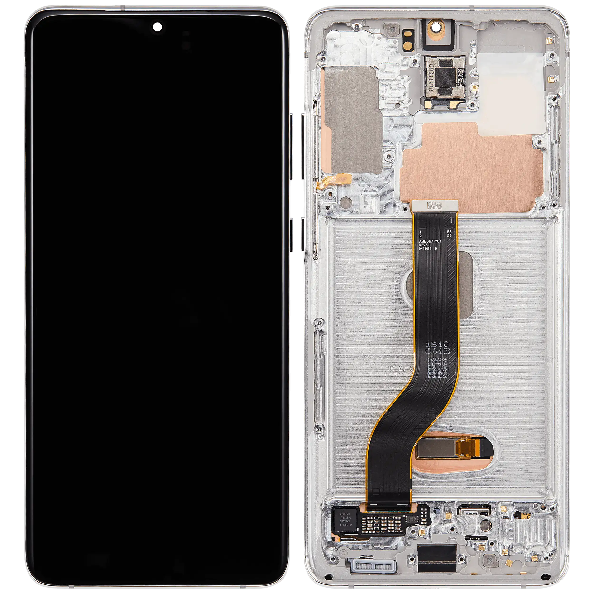 OLED-Display mit Rahmen für Samsung Galaxy S20 Plus 5G (Cloud White) Aftermarket