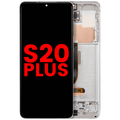 OLED-Display mit Rahmen für Samsung Galaxy S20 Plus 5G (Cloud White) Aftermarket