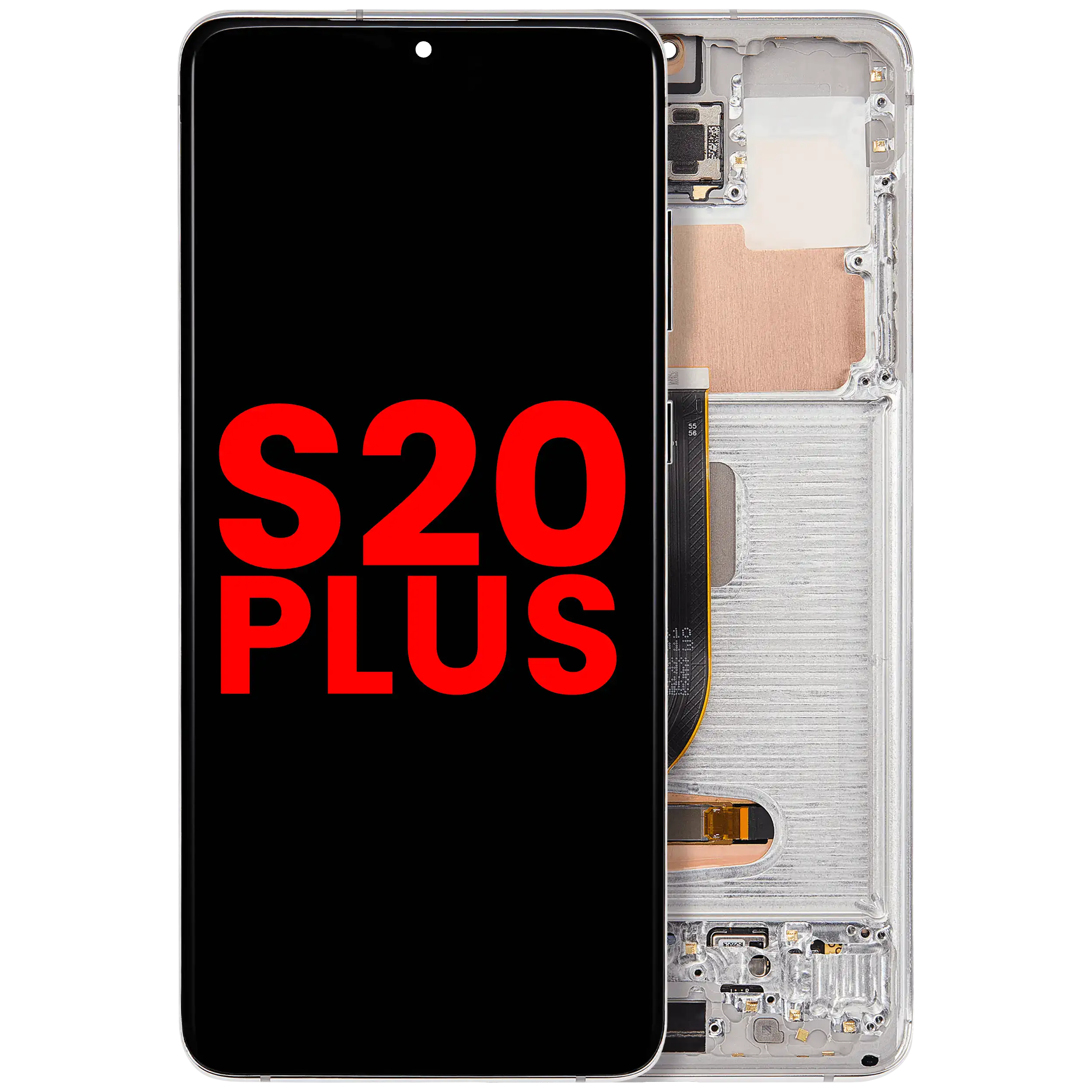 OLED-Display mit Rahmen für Samsung Galaxy S20 Plus 5G (Cloud White) Aftermarket