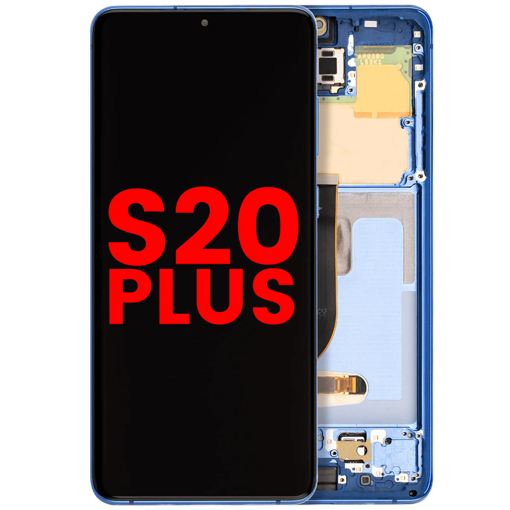 OLED Display with Frame for Samsung Galaxy S20 Plus 5G (Aftermarket Plus) (Aura Blue)