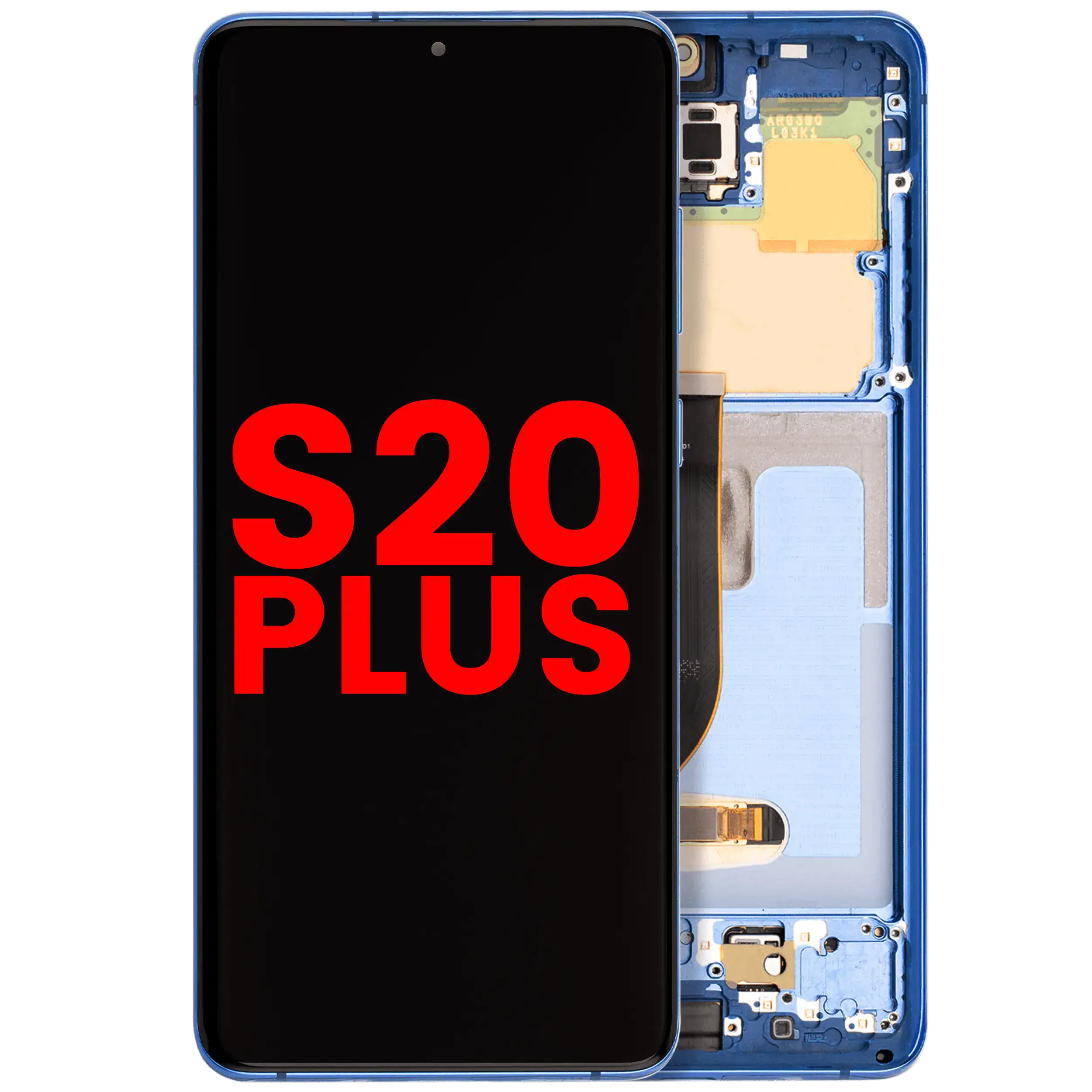 OLED Display with Frame for Samsung Galaxy S20 Plus 5G (Aftermarket Plus) (Aura Blue)