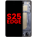 OLED Display with Frame for Samsung Galaxy S25 Edge (US and International Version) (Aftermarket Plus) (Titanium Jetblack)
