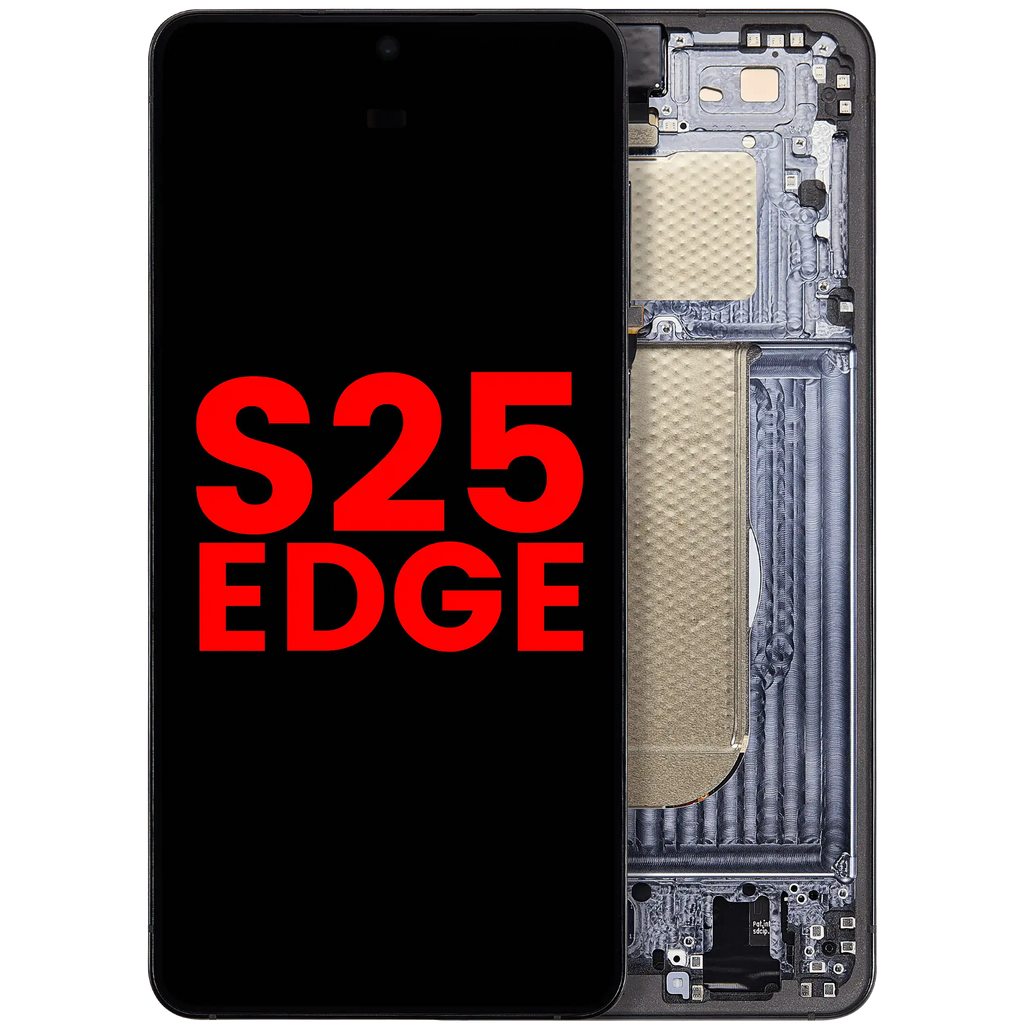 OLED-Display mit Rahmen für Samsung S25 Edge Aftermarket Plus Titanium Jetblack